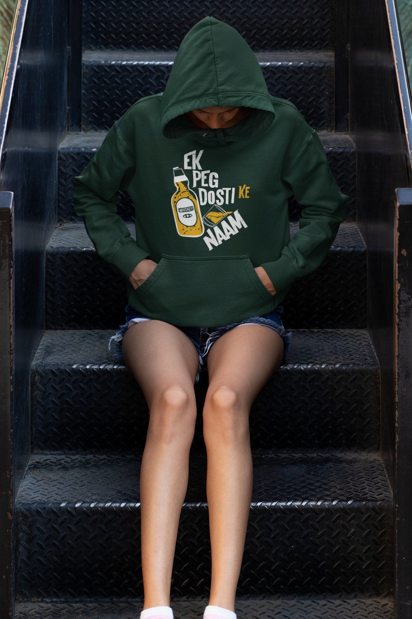 Ek Peg Dosti Ke Naam Pub And Beer Hoodies for Women-FunkyTeesClub - Funky Tees Club