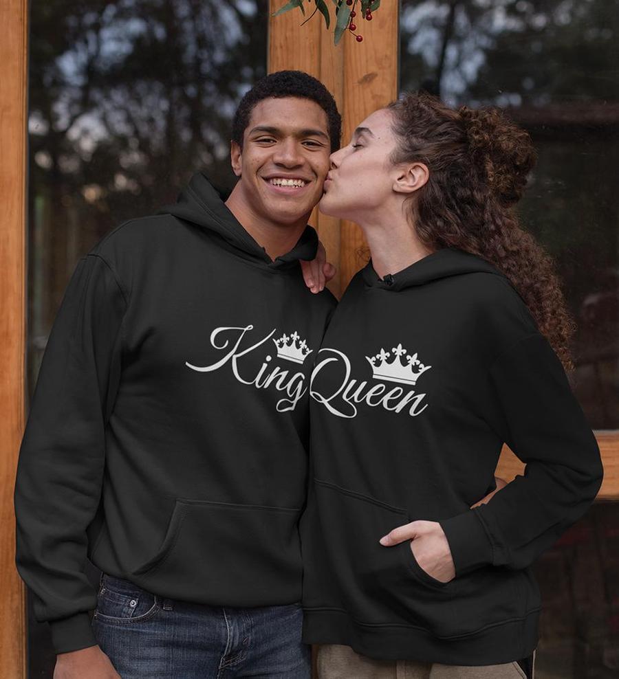 King Queen Couple Hoodie-FunkyTees