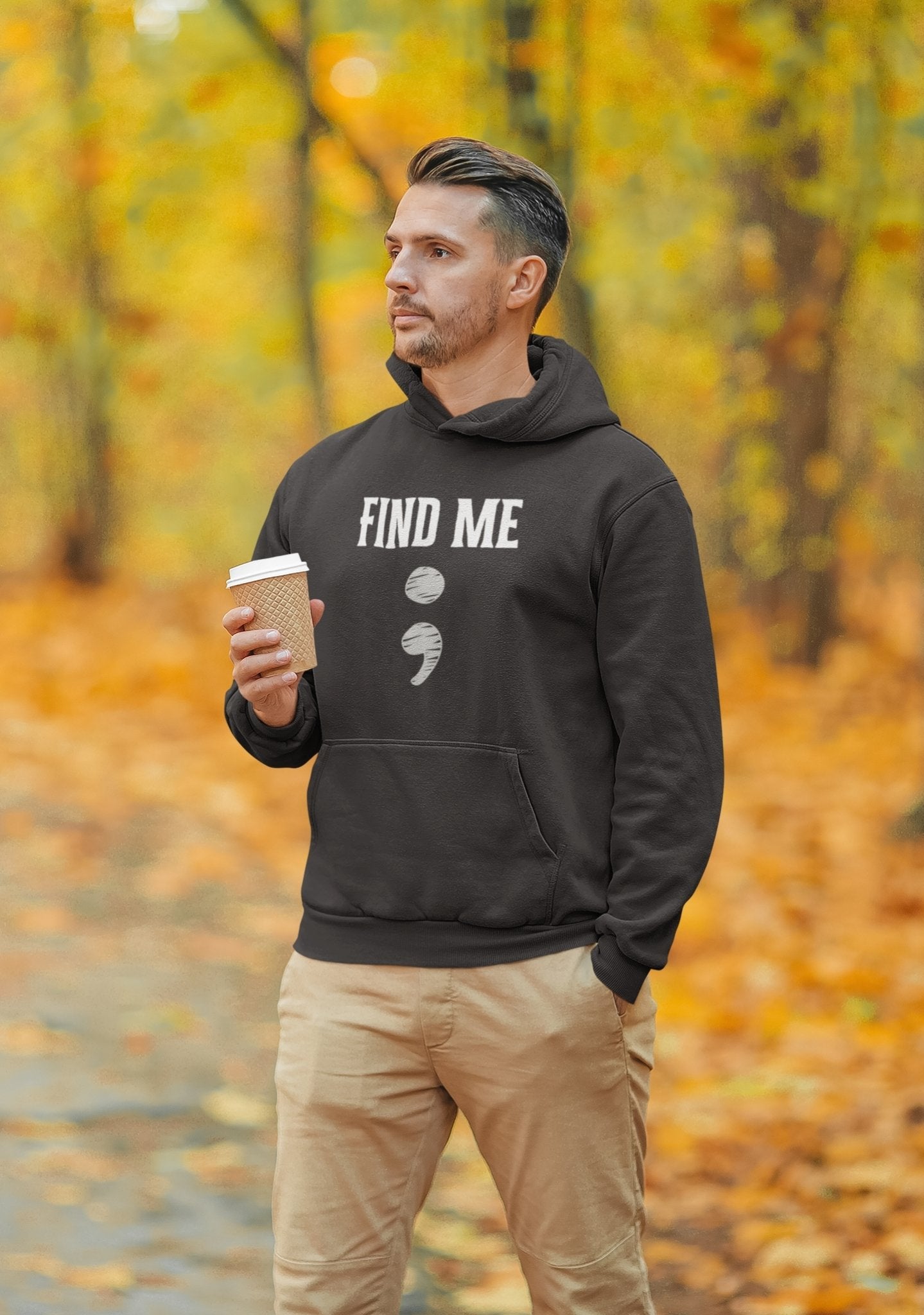 Find Semicolon Geek Men Hoodies-FunkyTeesClub - Funky Tees Club