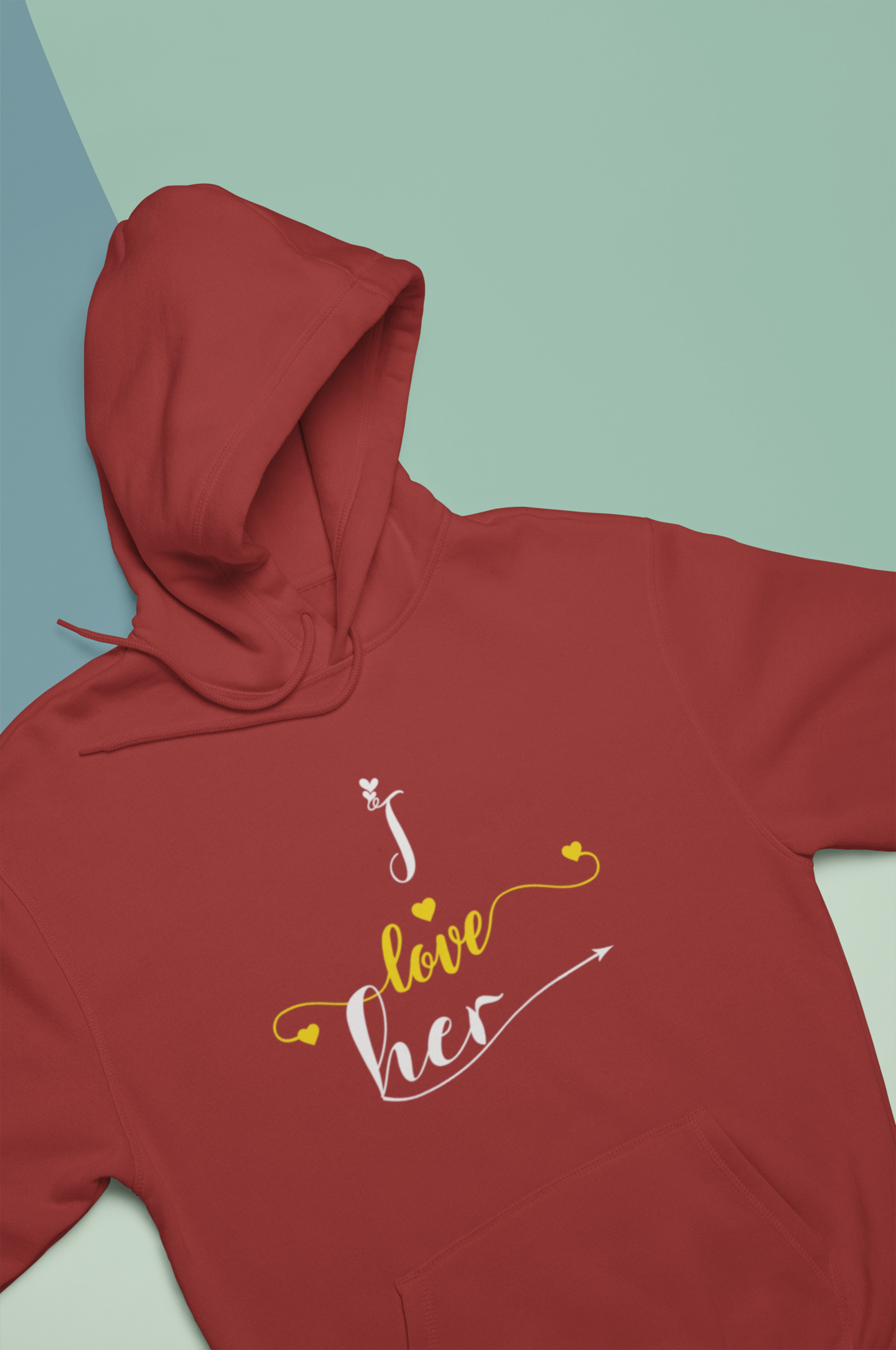 I Love Her Him Couple Hoodie-FunkyTeesClub