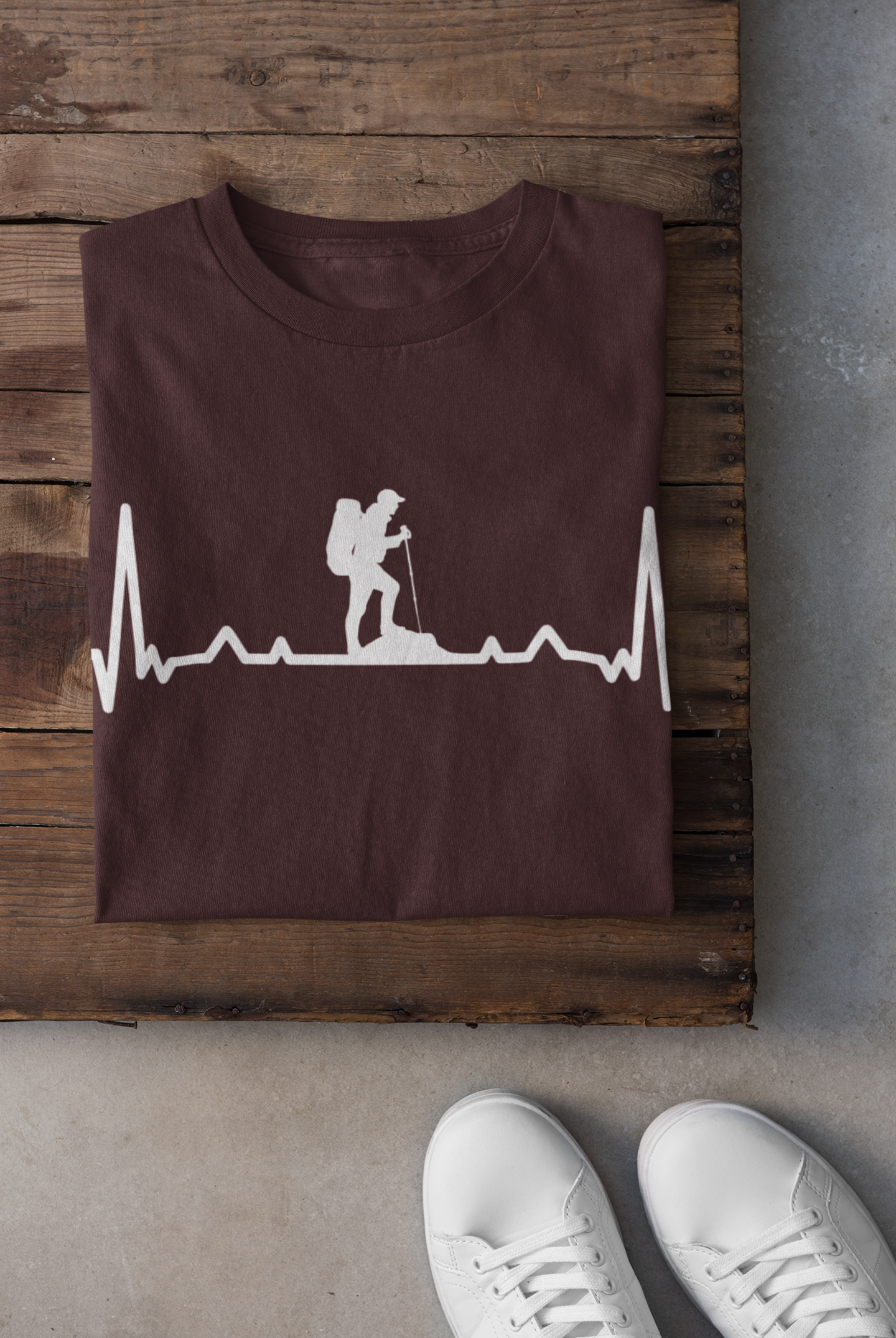 Hiking Heartbeat Women Half Sleeves T-shirt- FunkyTeesClub