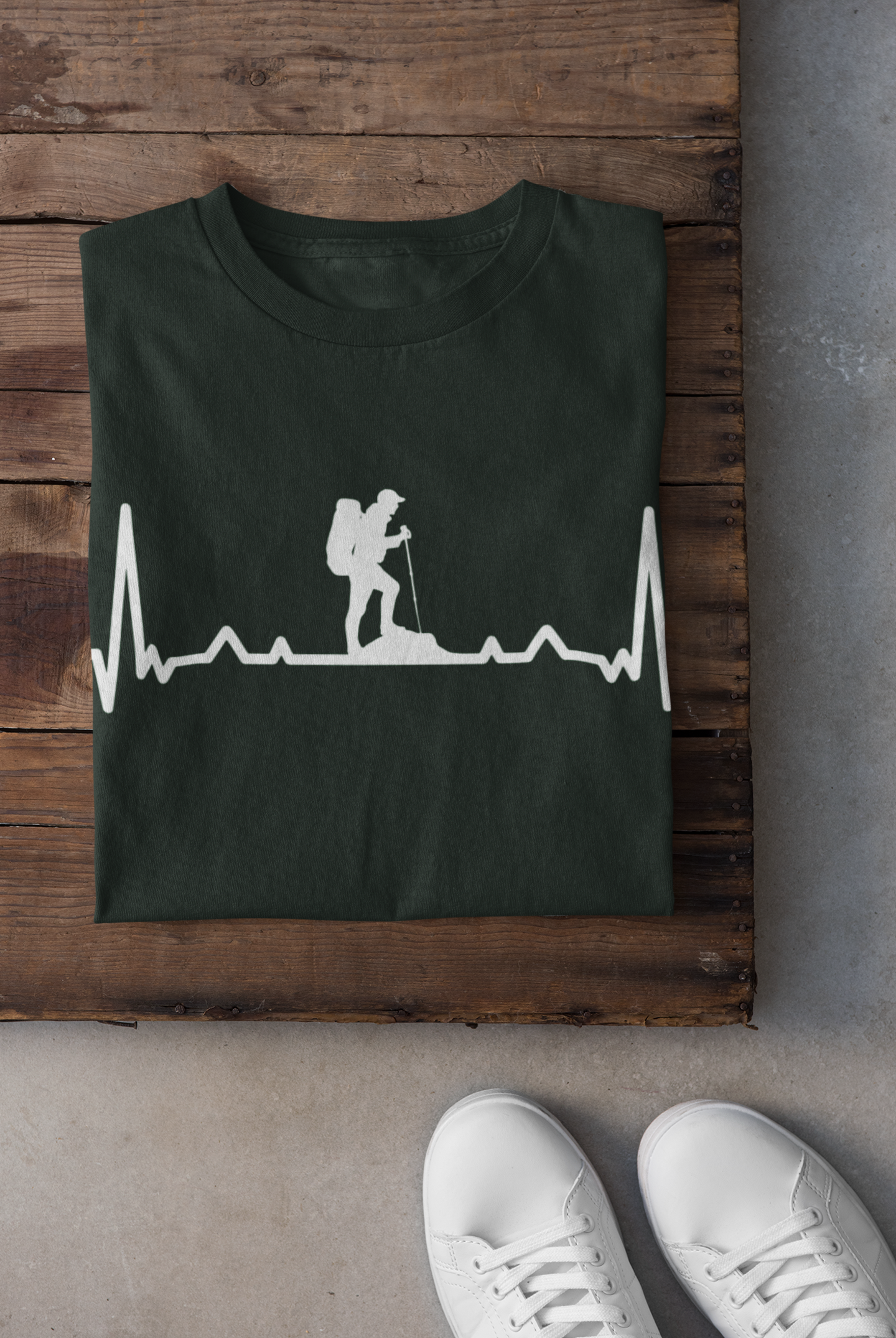 Hiking Heartbeat Women Half Sleeves T-shirt- FunkyTeesClub