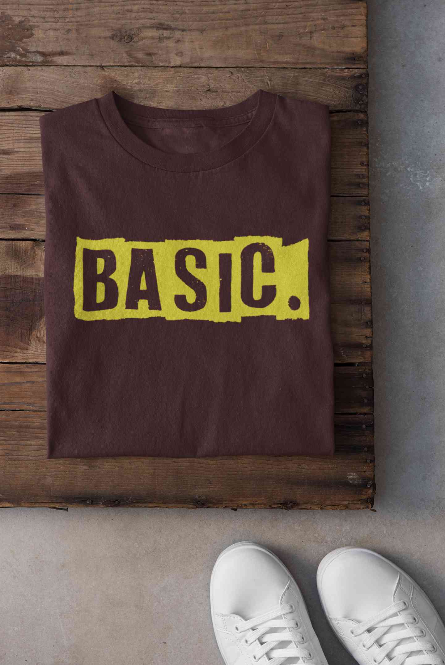 Basic Typography Mens Half Sleeves T-shirt- FunkyTeesClub