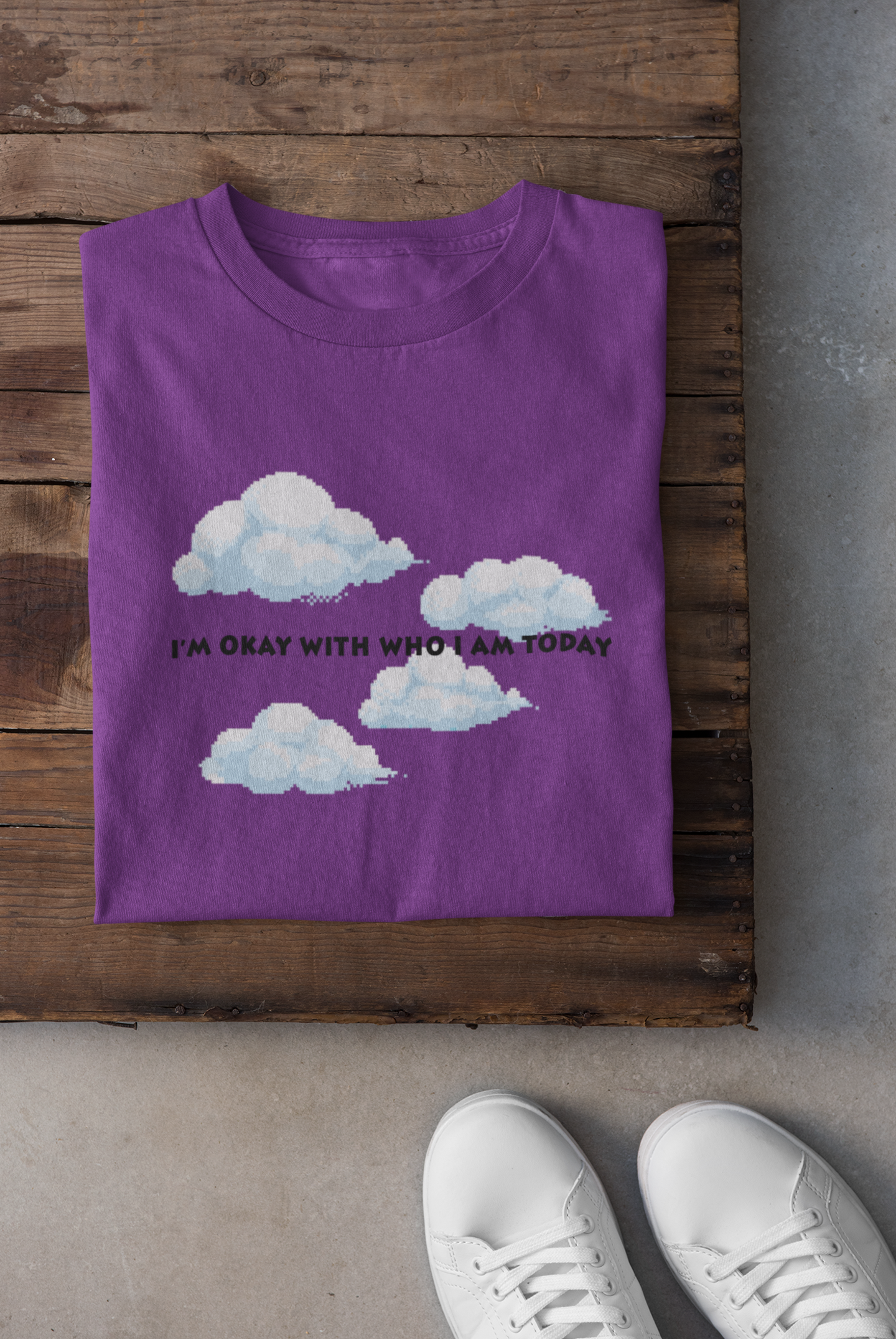 I am ok with who I am today Minimal Mens Half Sleeves T-shirt- FunkyTeesClub