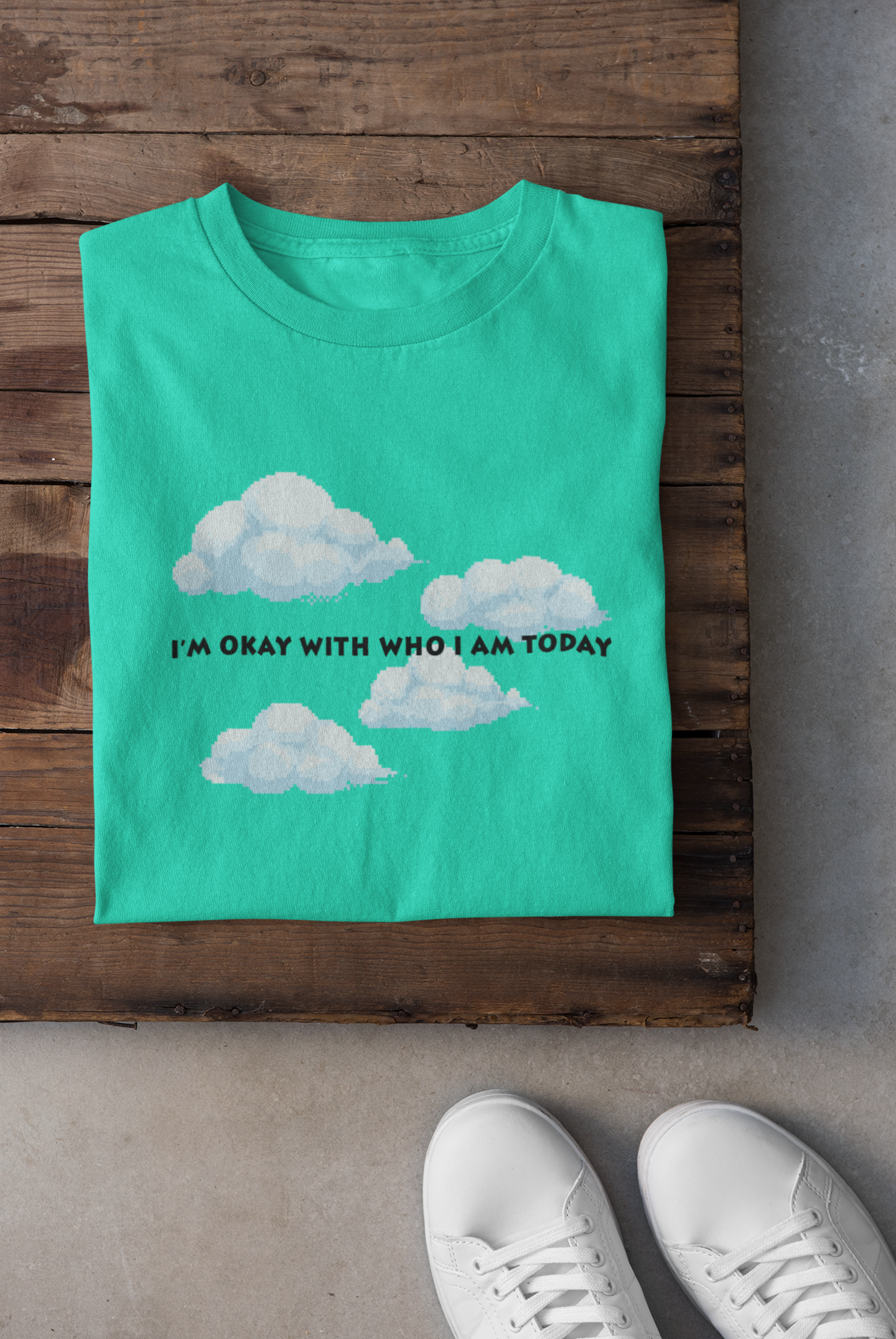 I am ok with who I am today Minimal Mens Half Sleeves T-shirt- FunkyTeesClub
