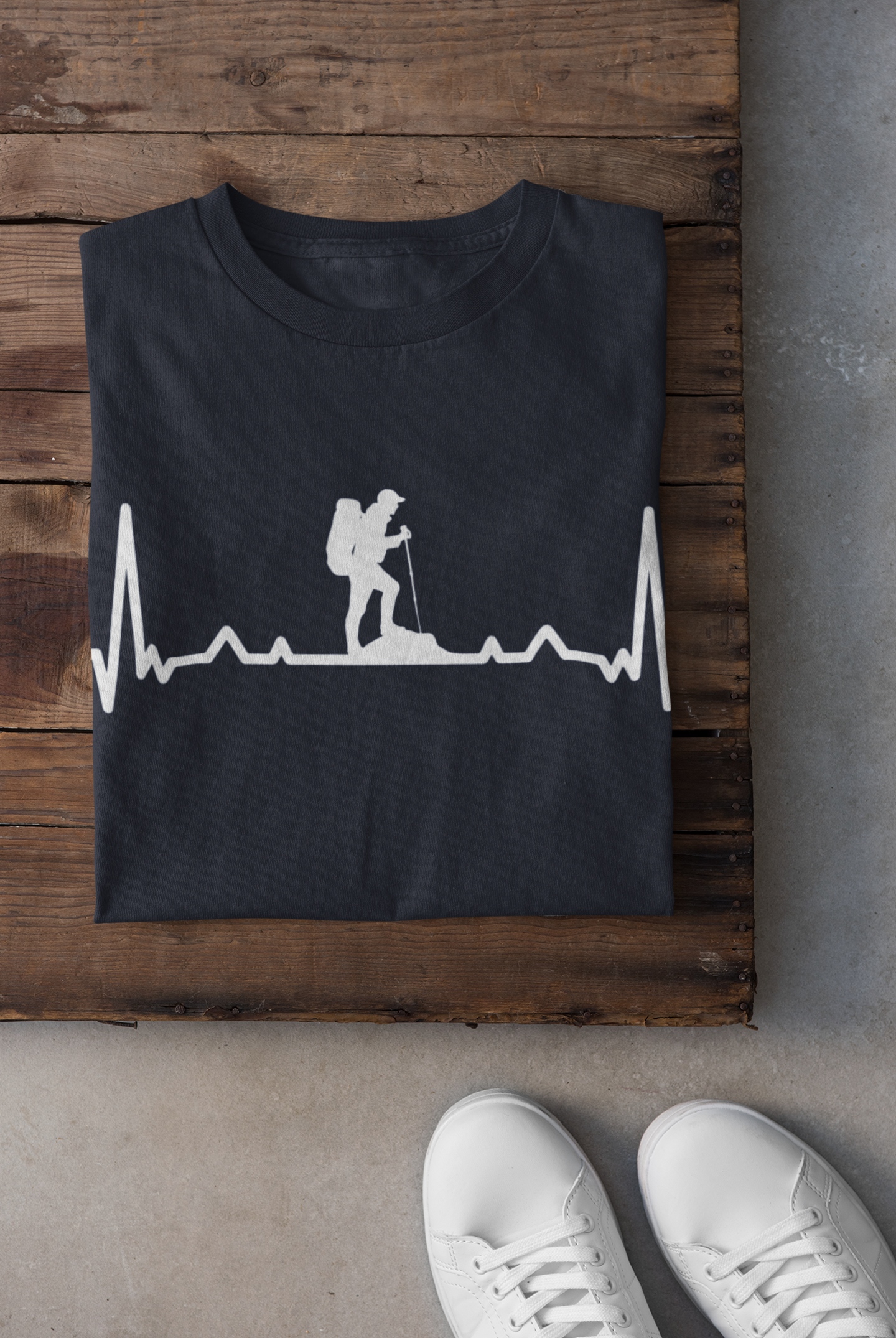 Hiking Heartbeat Women Half Sleeves T-shirt- FunkyTeesClub