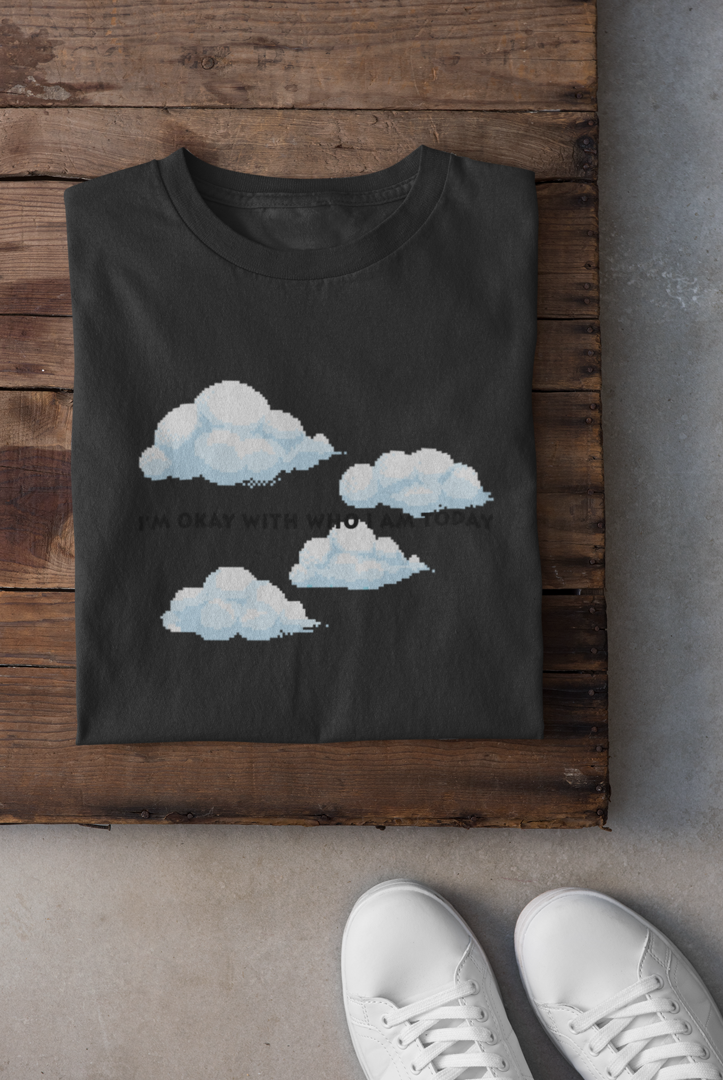 I am ok with who I am today Minimal Mens Half Sleeves T-shirt- FunkyTeesClub