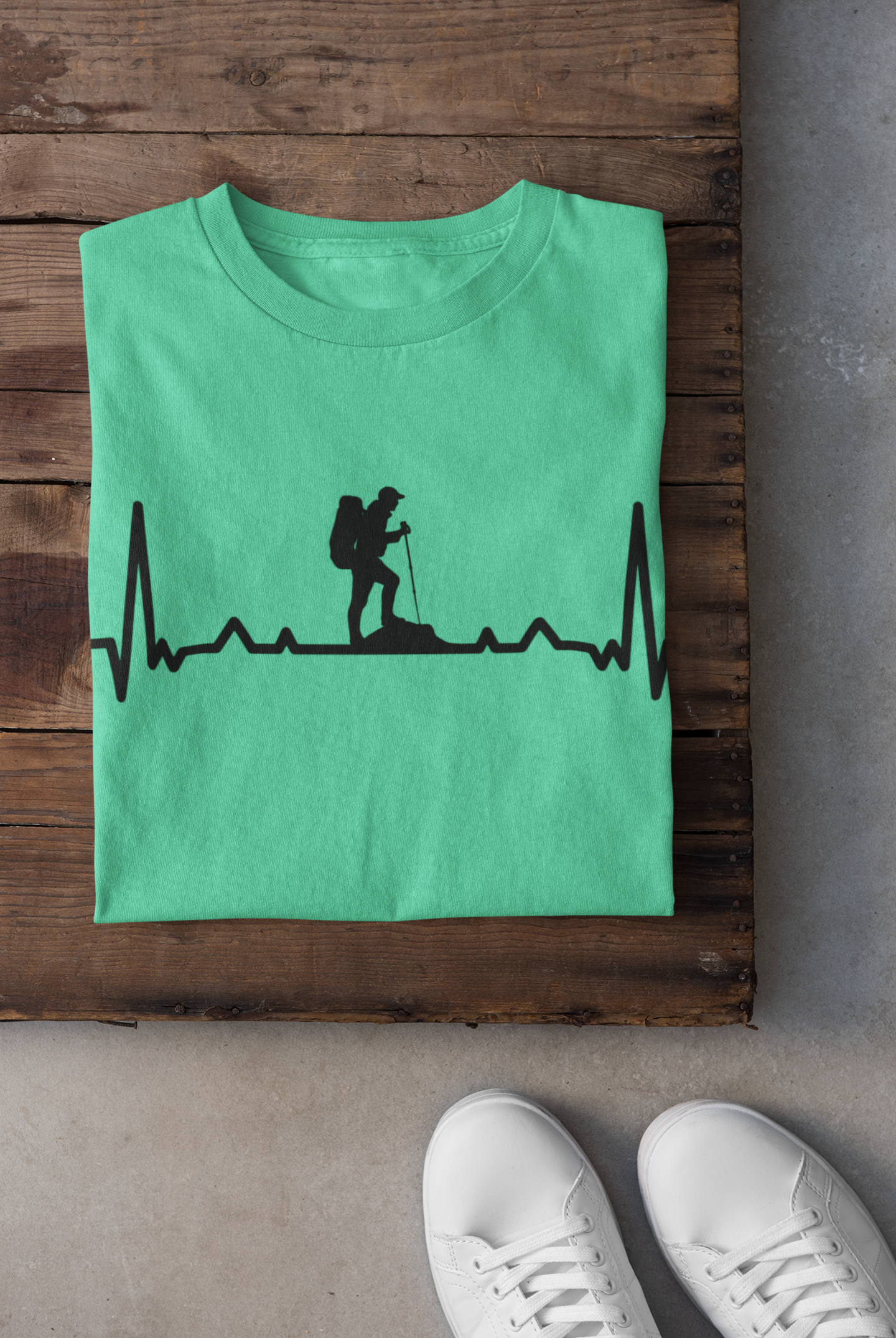 Hiking Heartbeat Women Half Sleeves T-shirt- FunkyTeesClub