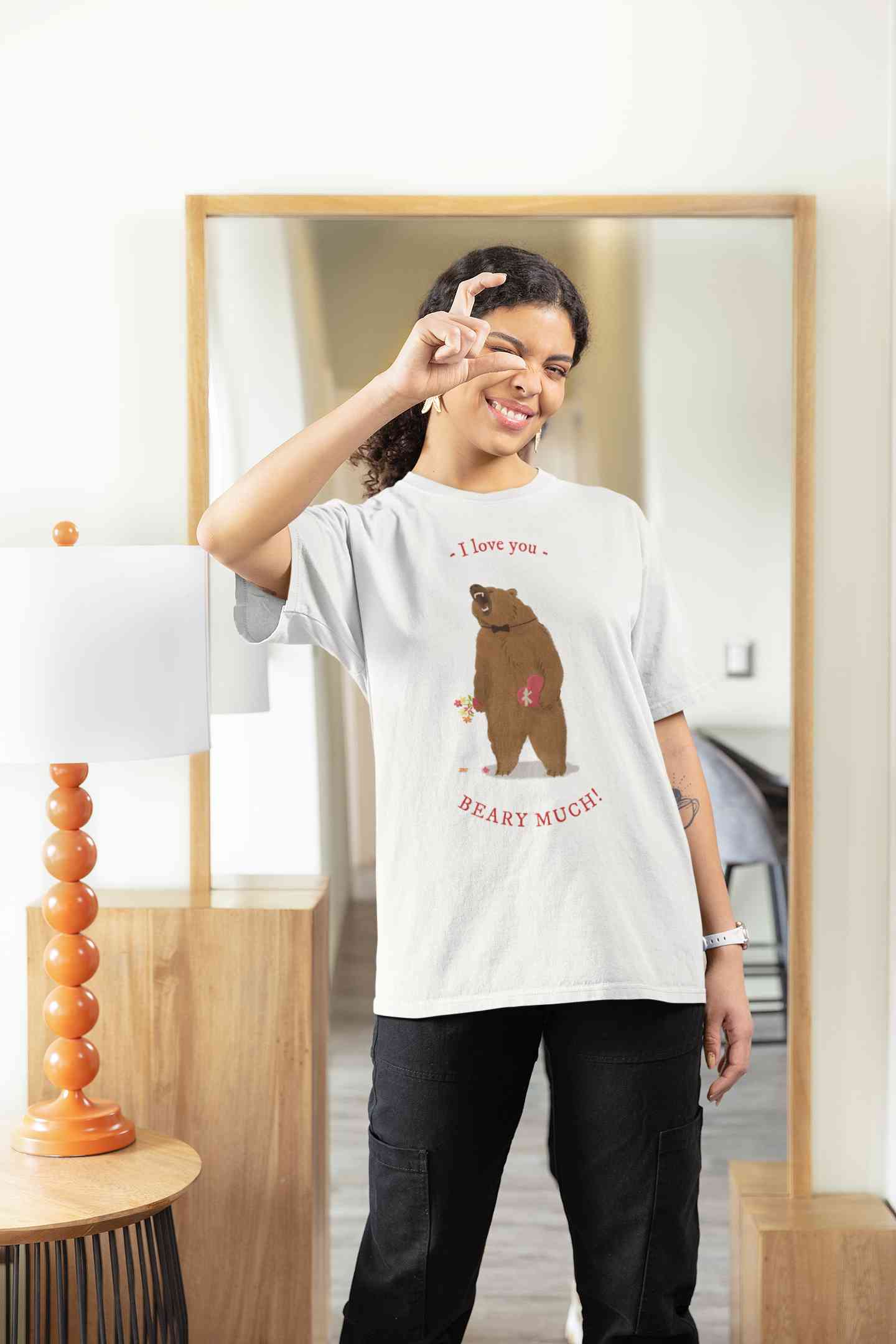 I Love You Beary Much Women Half Sleeves T-shirt- FunkyTeesClub