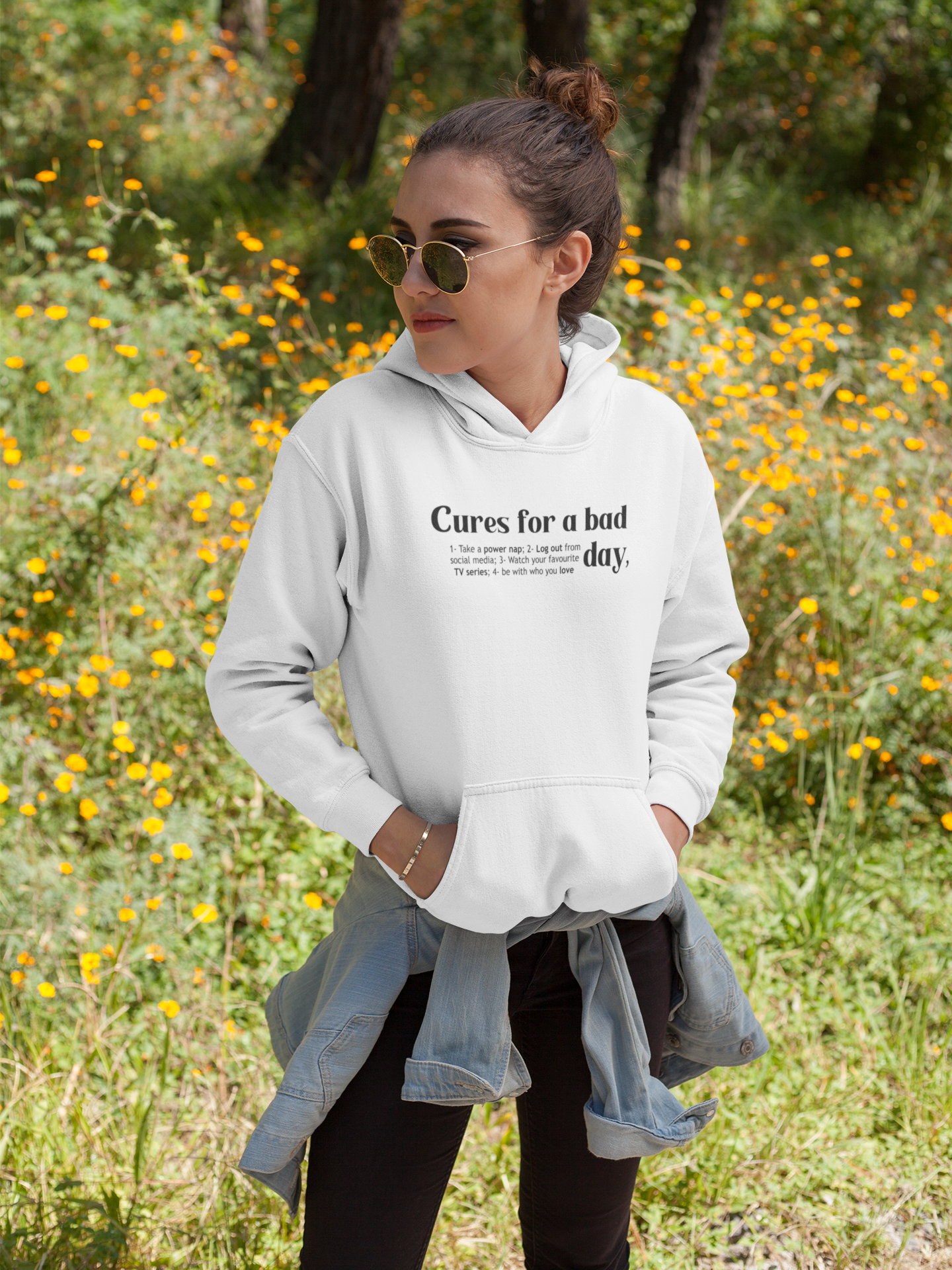 Cures For A Bad Quotes Hoodies for Women-FunkyTeesClub