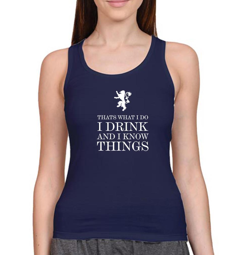 GOT Game of Thrones I Drink And Know Things Women Tank Top-FunkyTeesClub - FunkyTeesClub
