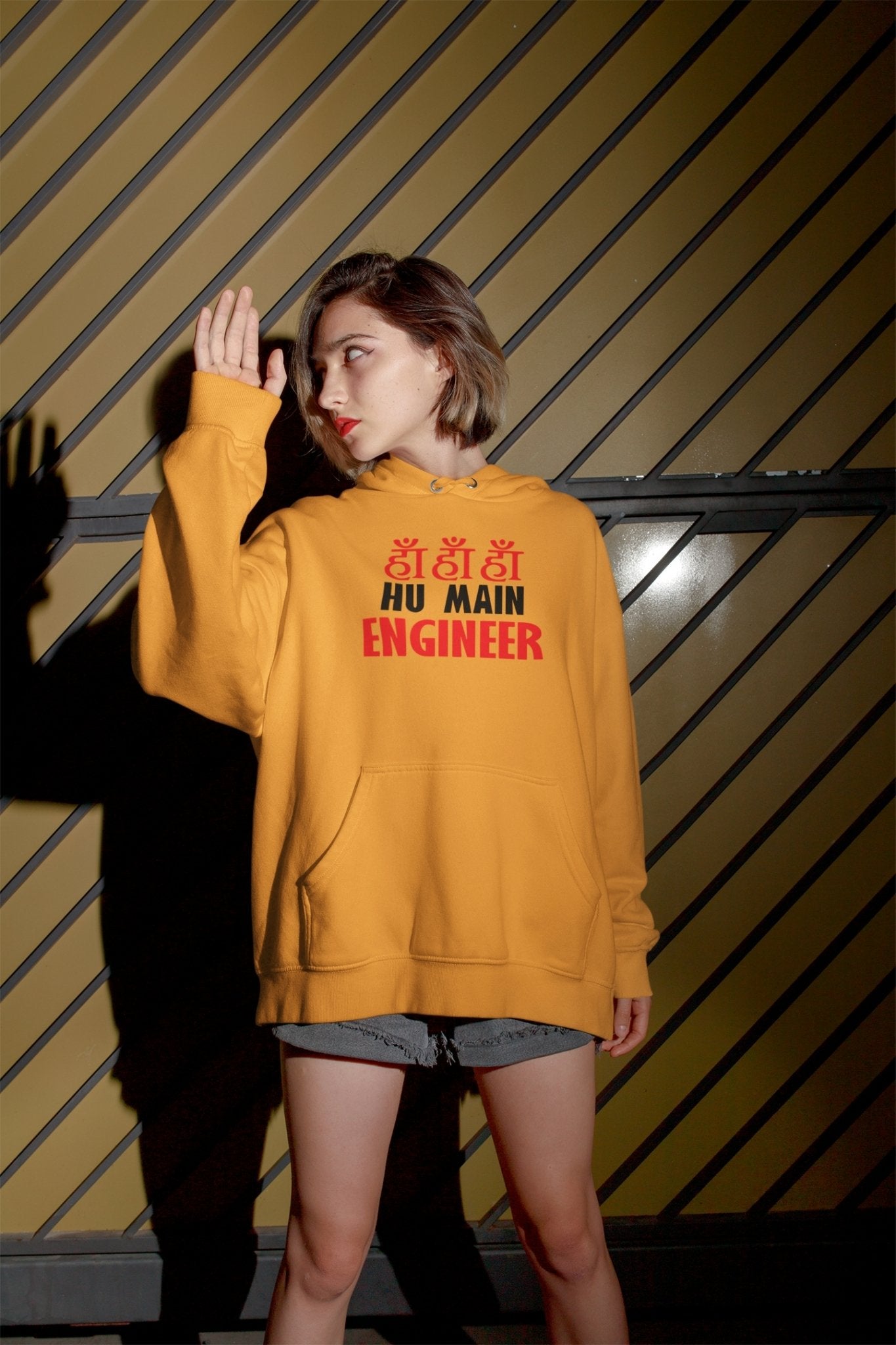 Ha Ha Hu Main Engineering Hoodies for Women-FunkyTeesClub - Funky Tees Club