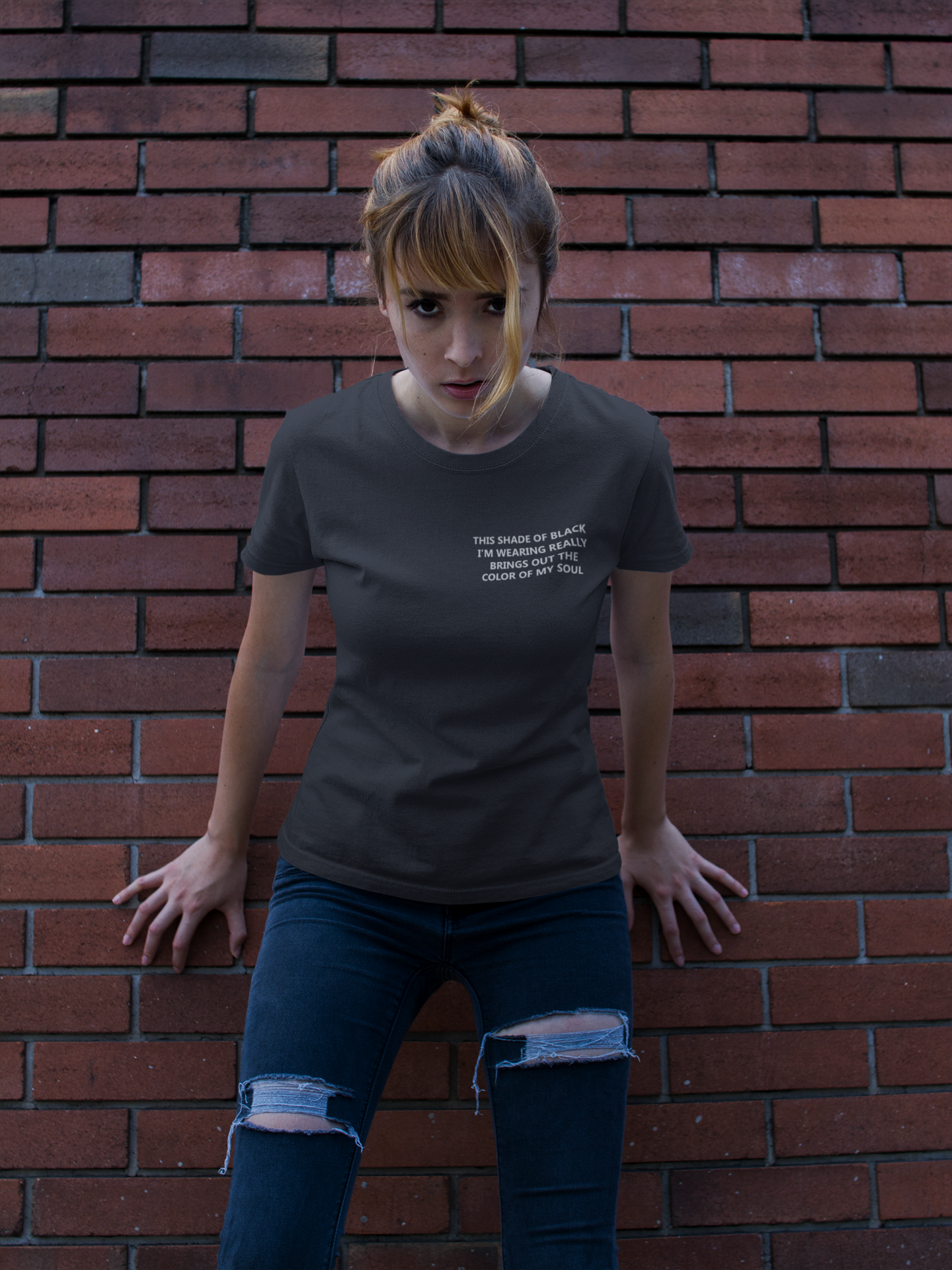 This Shade Of Black I Am Wearing Women Half Sleeves T-shirt- FunkyTeesClub