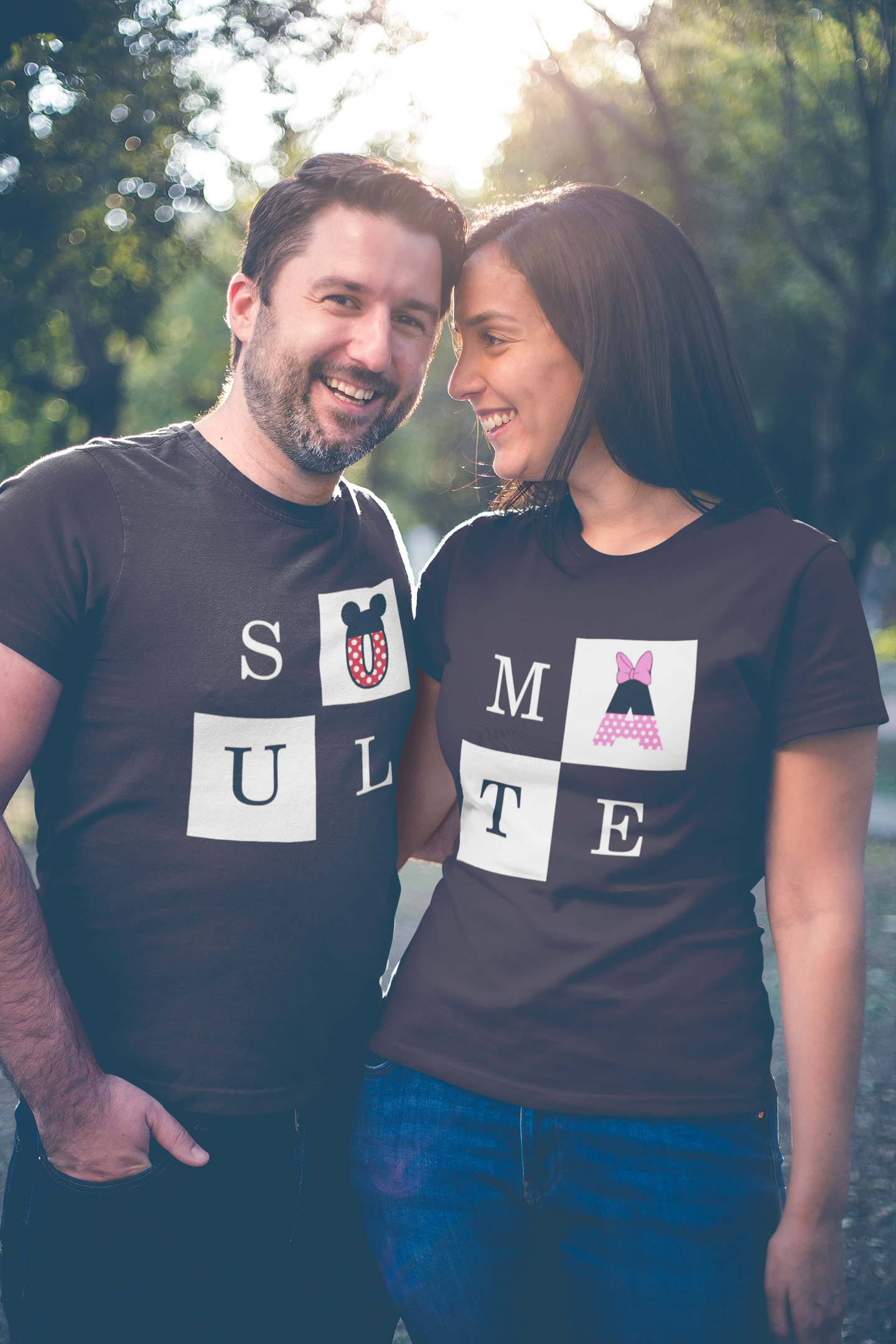 Soulmate Couple Half Sleeves T-Shirts -FunkyTeesClub