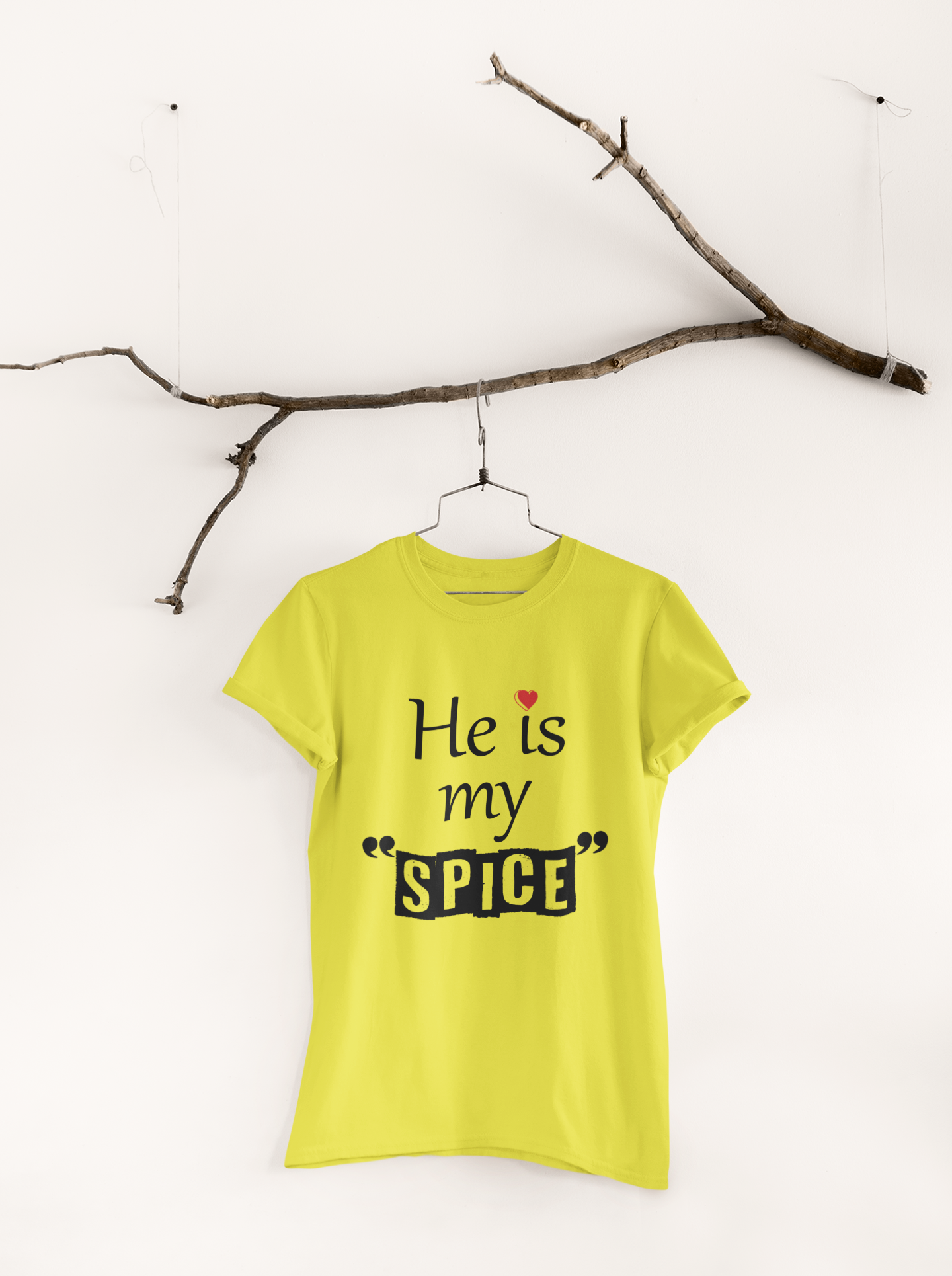 He Is My Spice Couple Half Sleeves T-Shirts -FunkyTeesClub