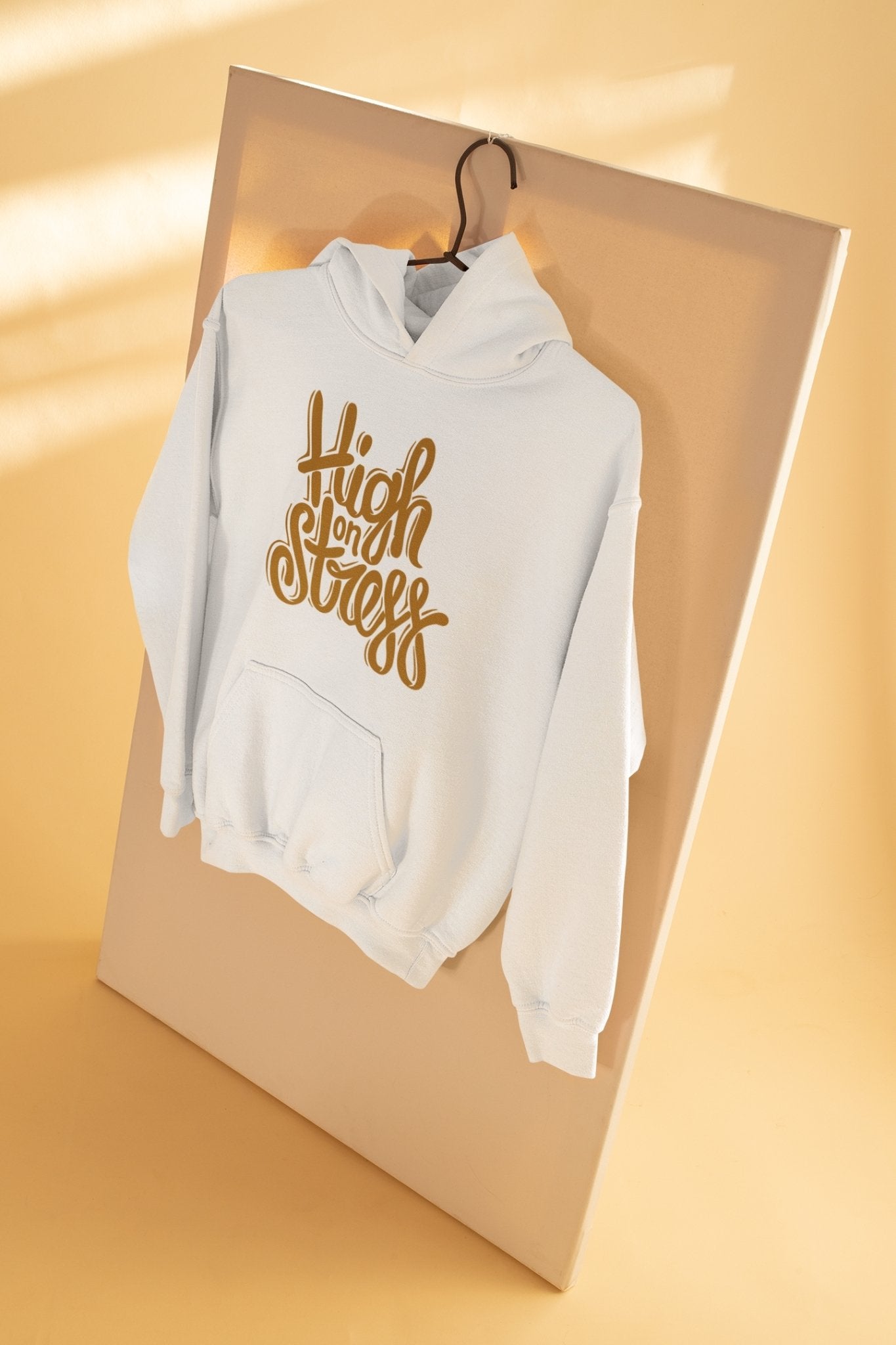 High On Stress Typography Men Hoodies-FunkyTeesClub - Funky Tees Club