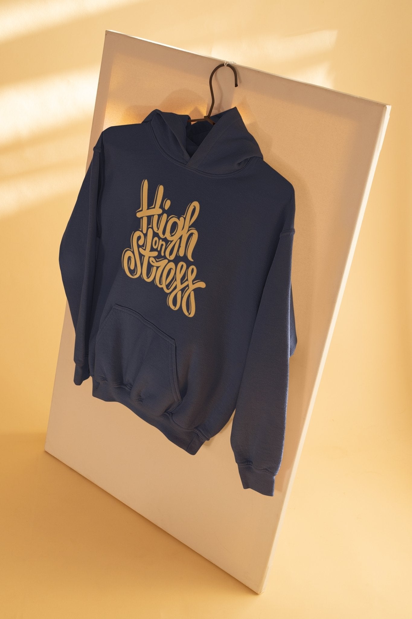High On Stress Typography Men Hoodies-FunkyTeesClub - Funky Tees Club