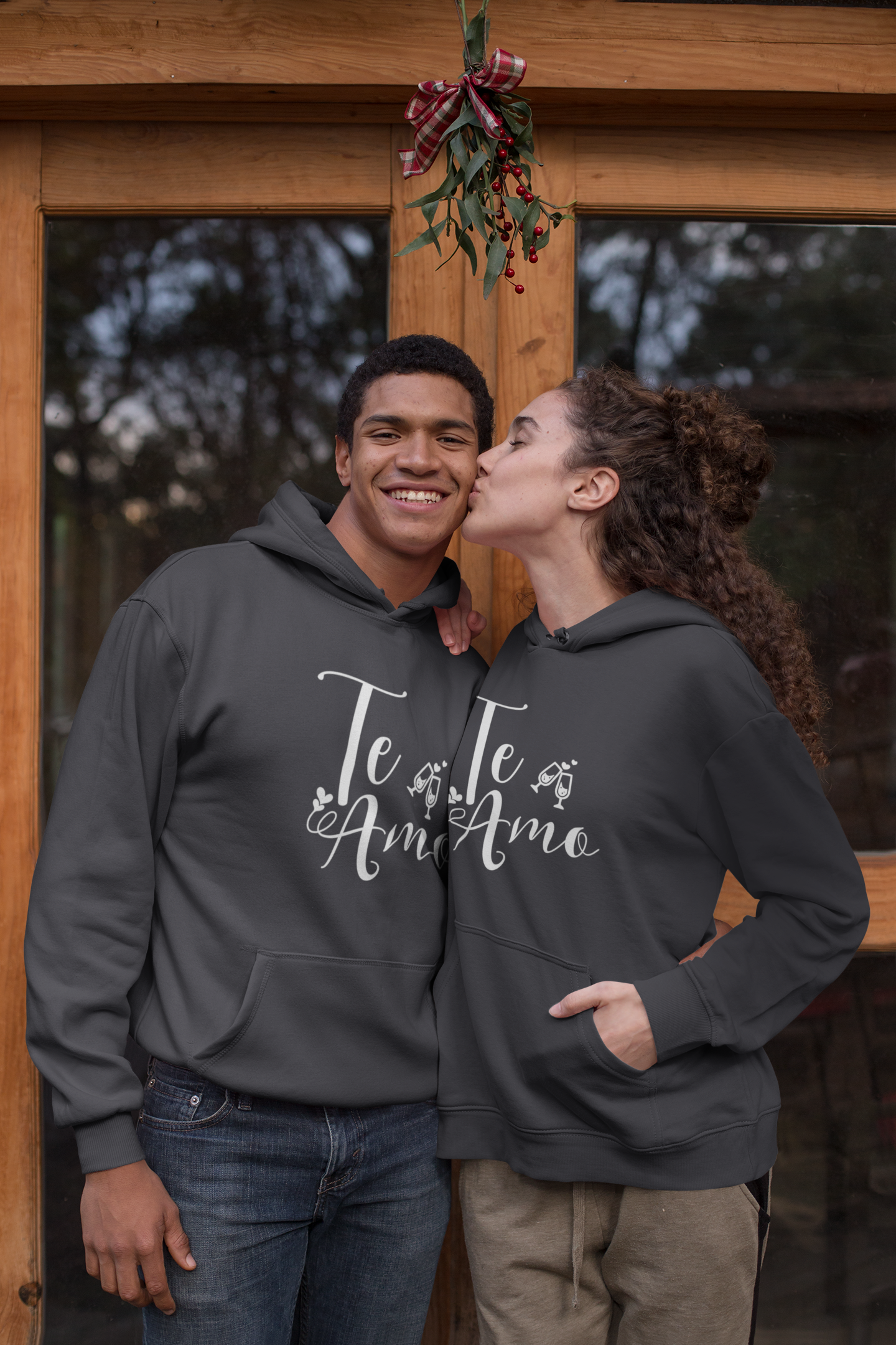Te Amo Couple Hoodie-FunkyTeesClub