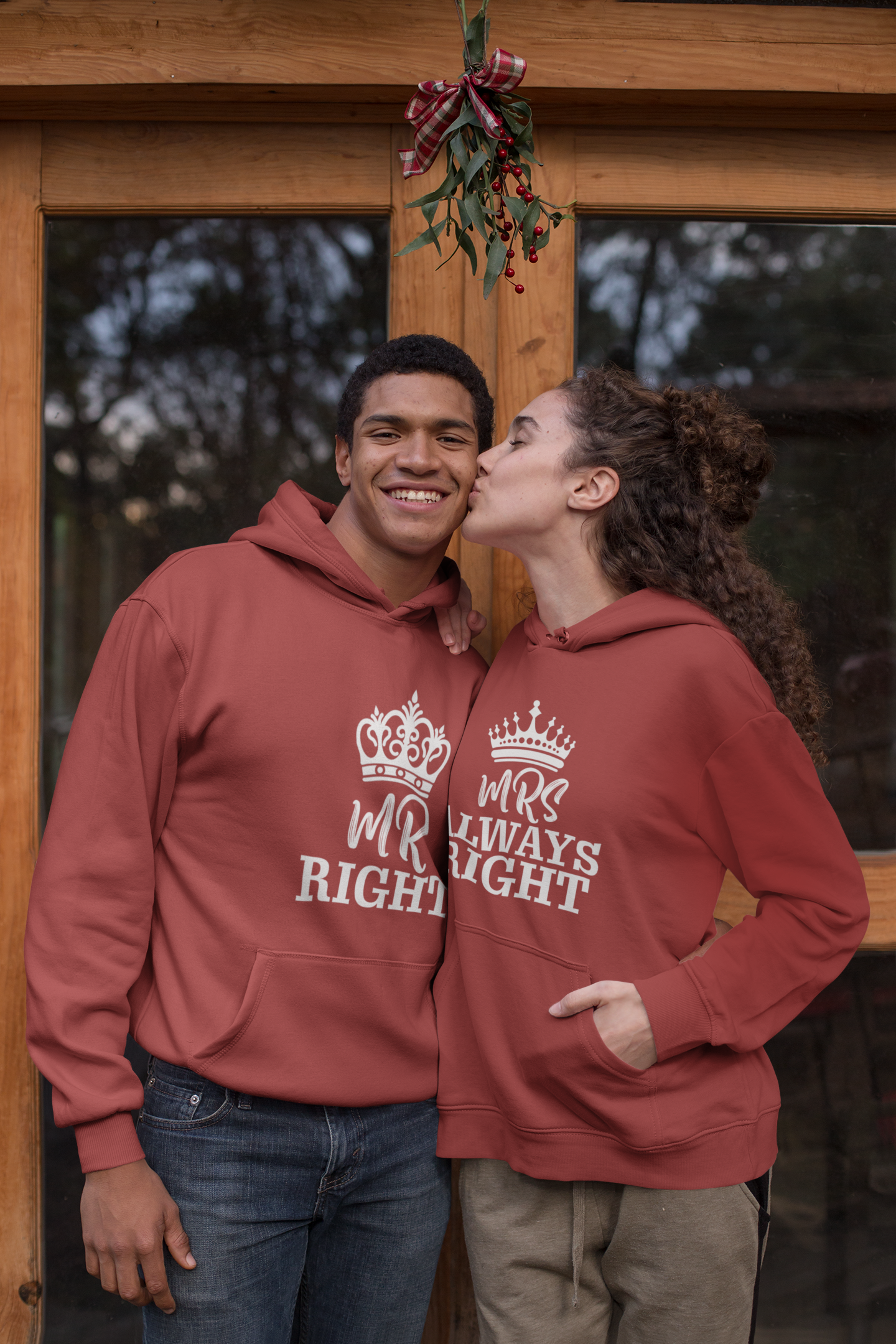 Mrs Mr Always Right Couple Hoodie-FunkyTeesClub
