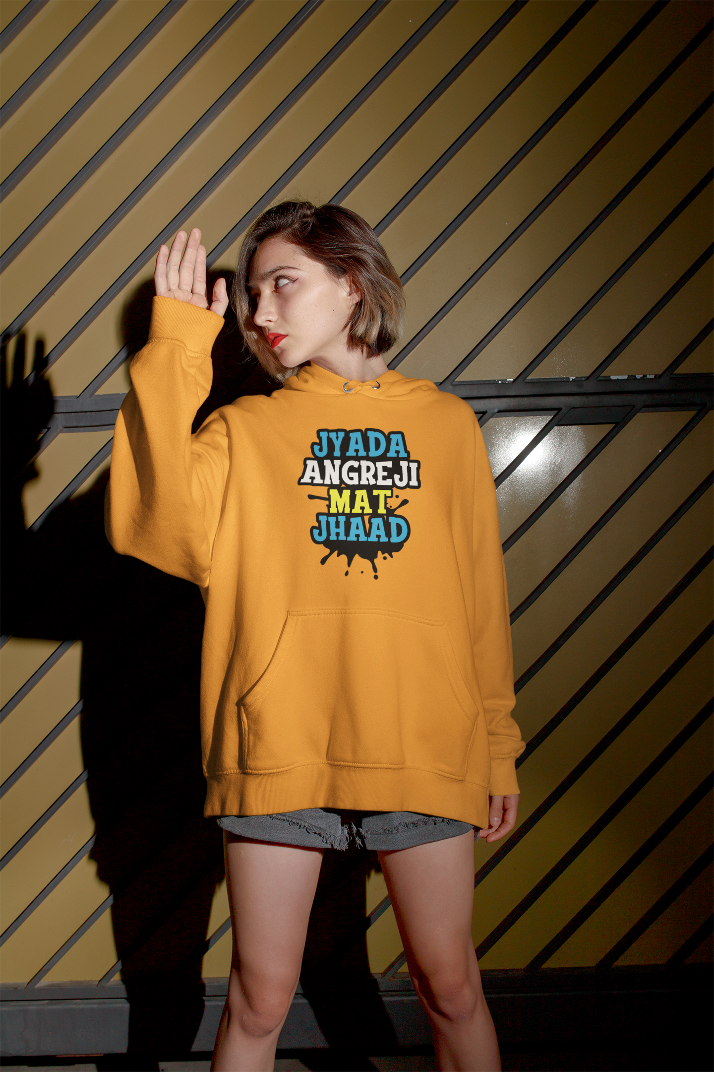 Angreji Mat Jhaad Desi Hoodies for Women-FunkyTeesClub