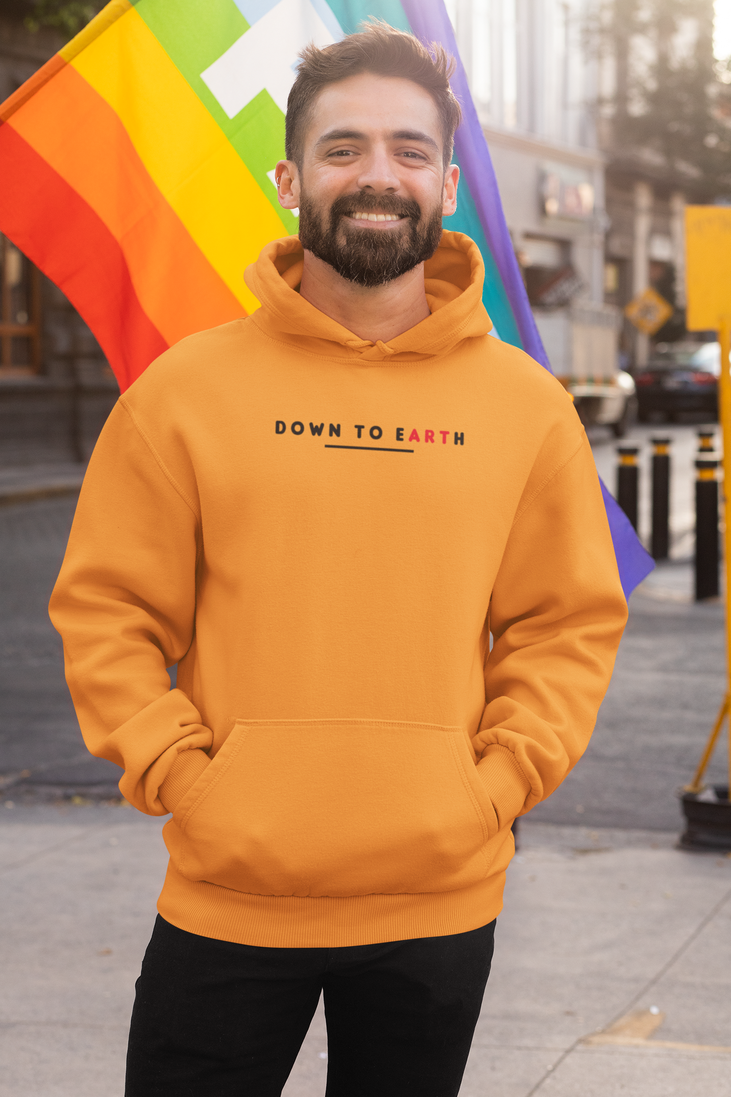 Down To Earth Quotes Men Hoodies-FunkyTeesClub