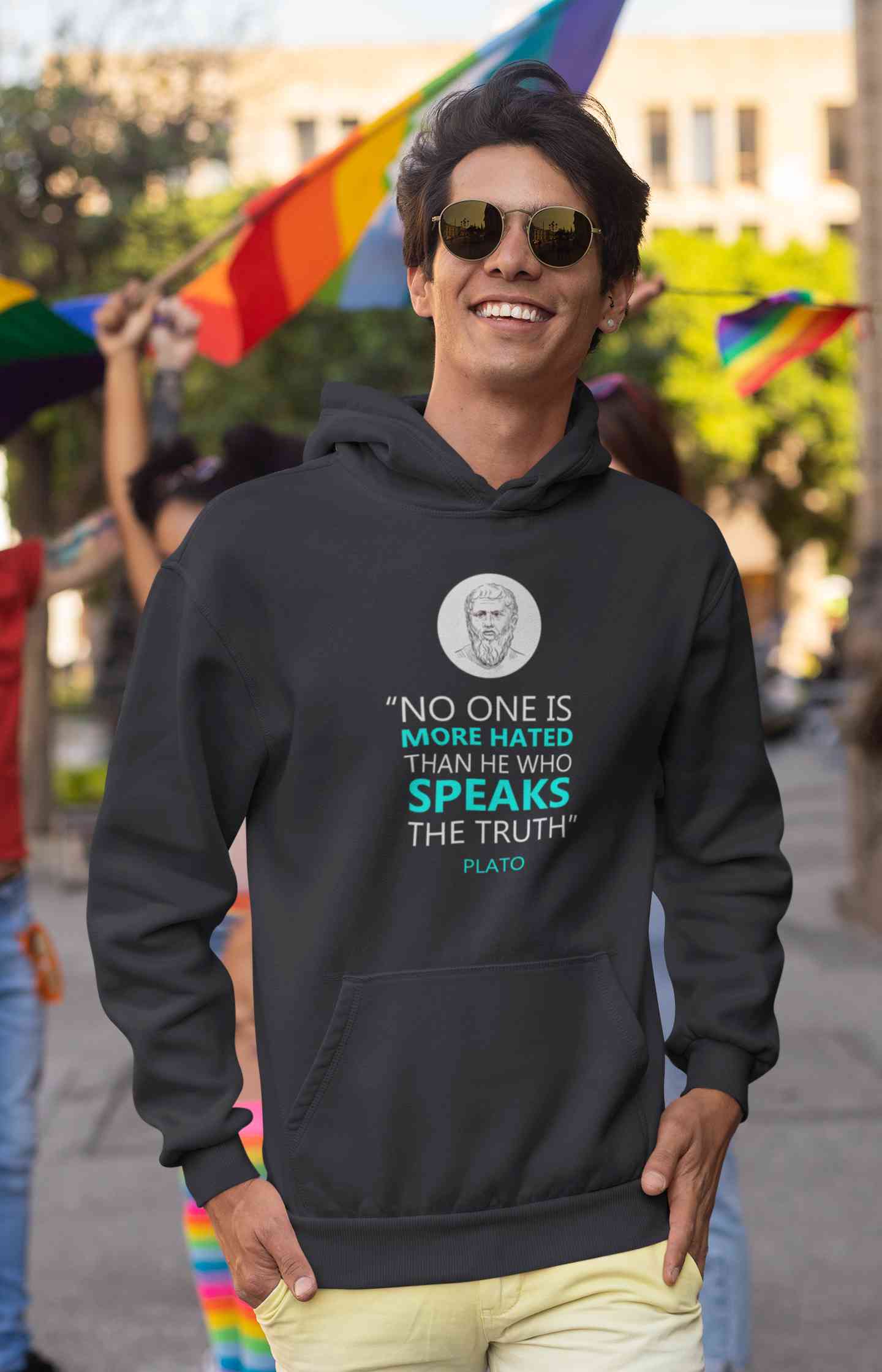 Plato Quote Men Hoodies-FunkyTeesClub