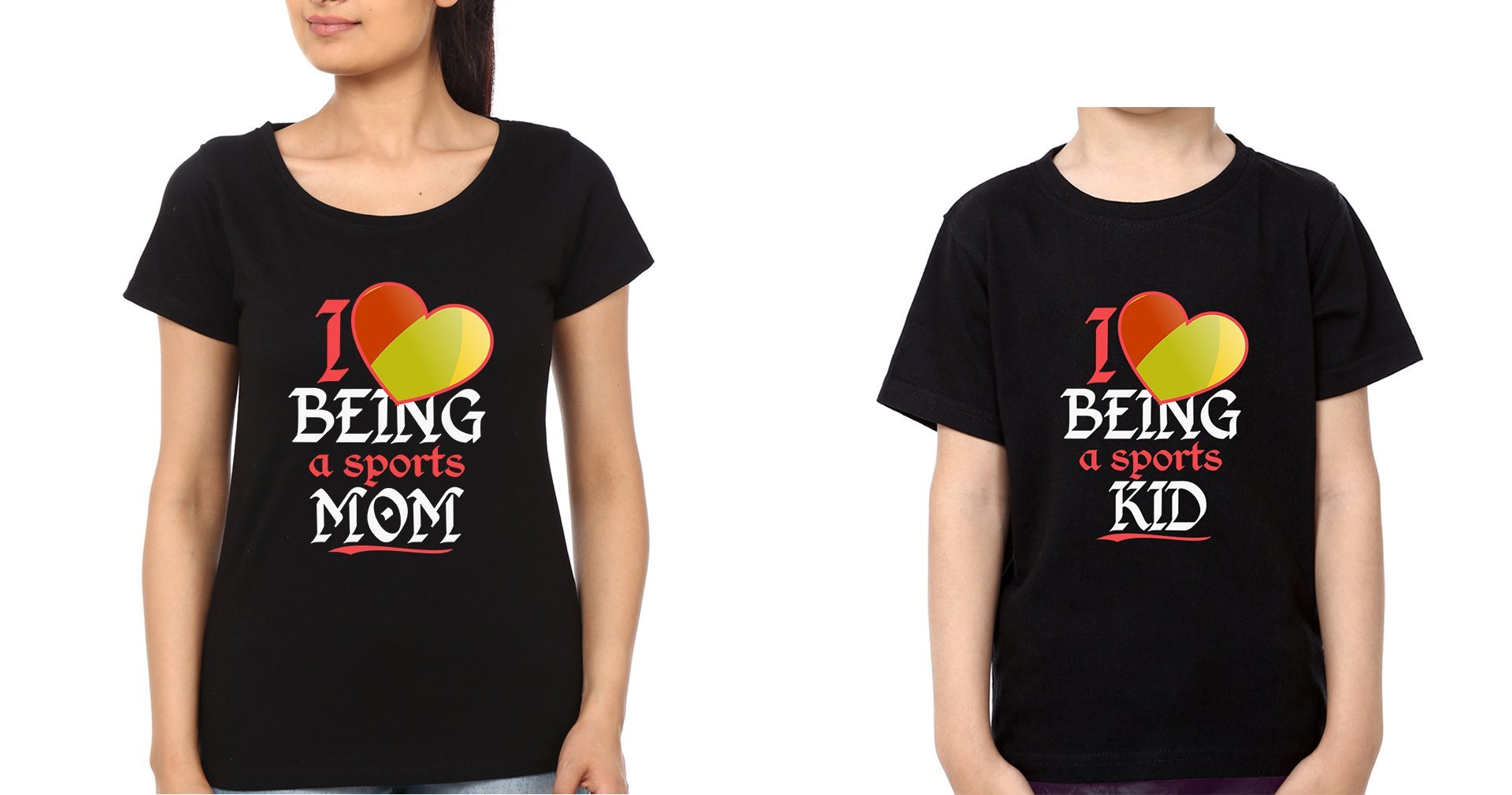 I Love Being A Sports Mom I Love Being A Sports Kid Mother and Son Matching T-Shirt- FunkyTeesClub - FunkyTeesClub