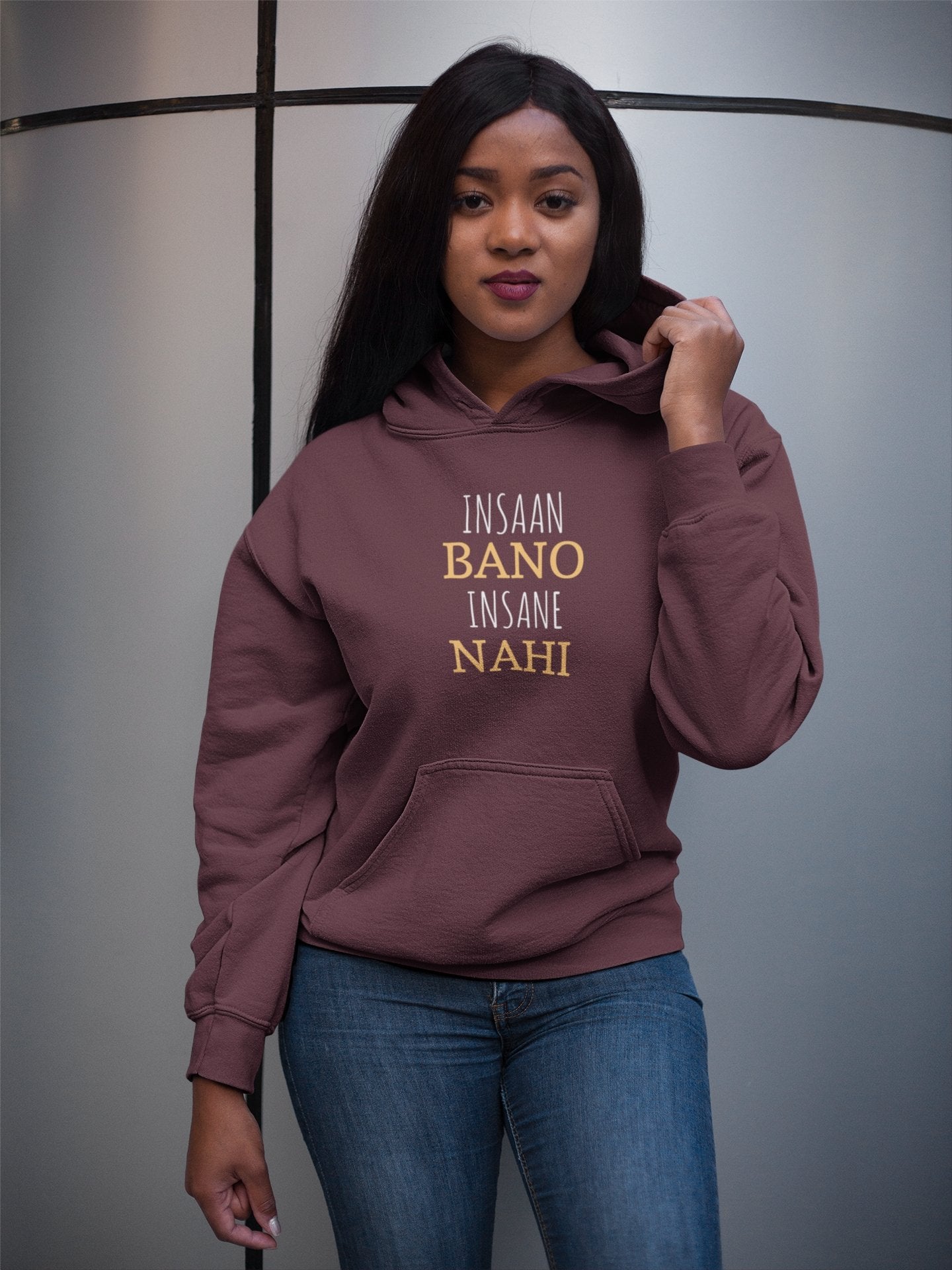 Insaan Bano Insane Nahi Hoodies for Women-FunkyTeesClub - Funky Tees Club