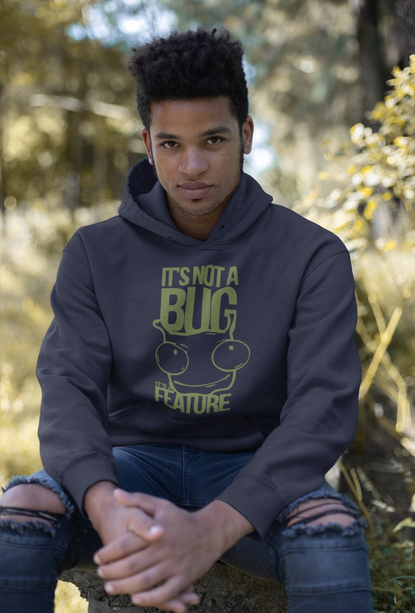 Its Not A Bug Typography Men Hoodies-FunkyTeesClub - Funky Tees Club