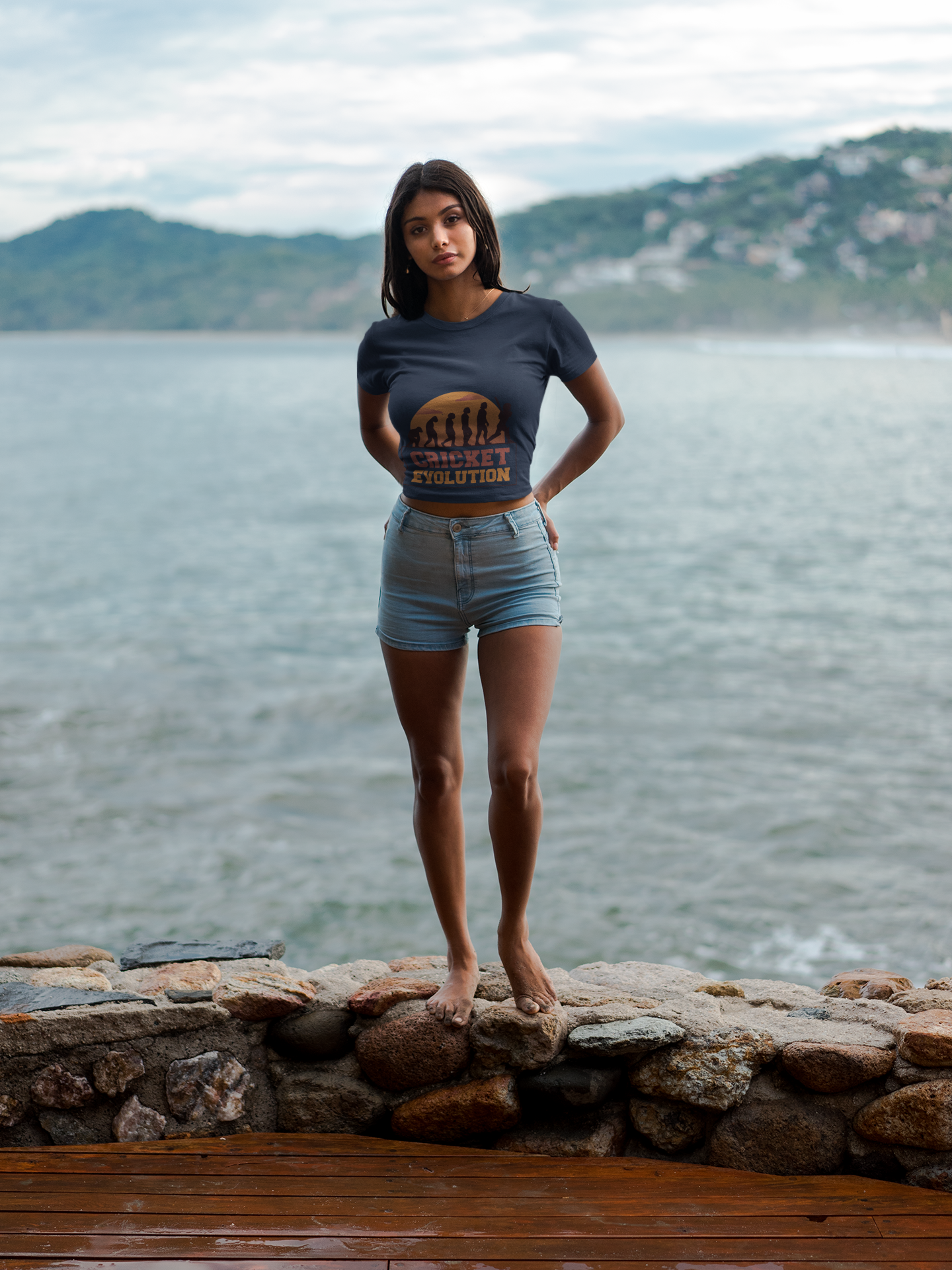 Cricket evolution Women Crop Top- FunkyTeesClub