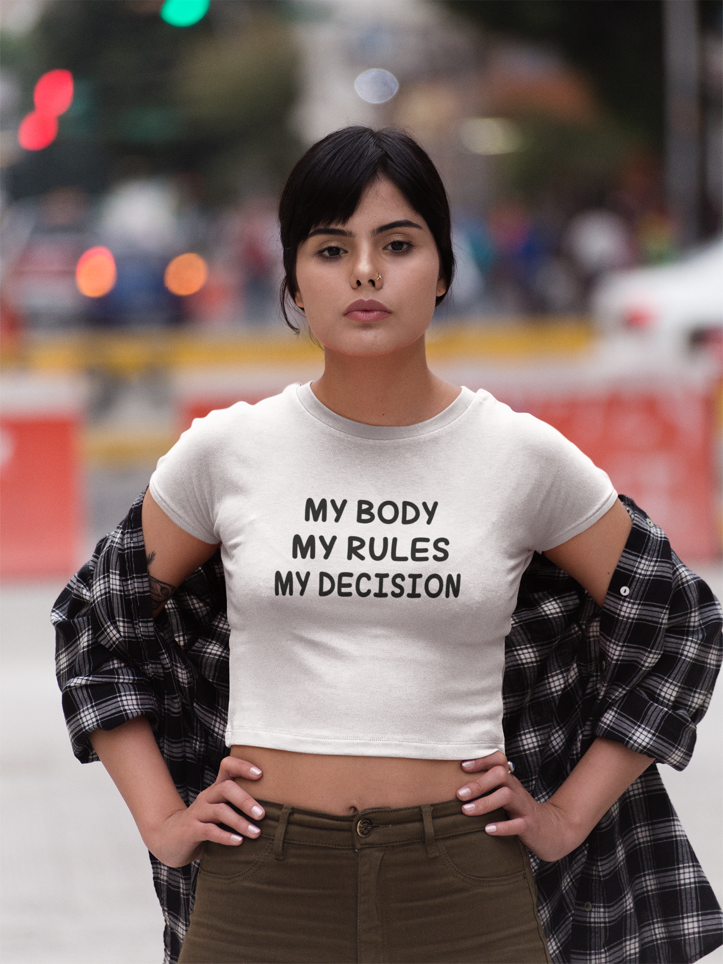 My Body My Rules Quotes Women Crop Top- FunkyTeesClub