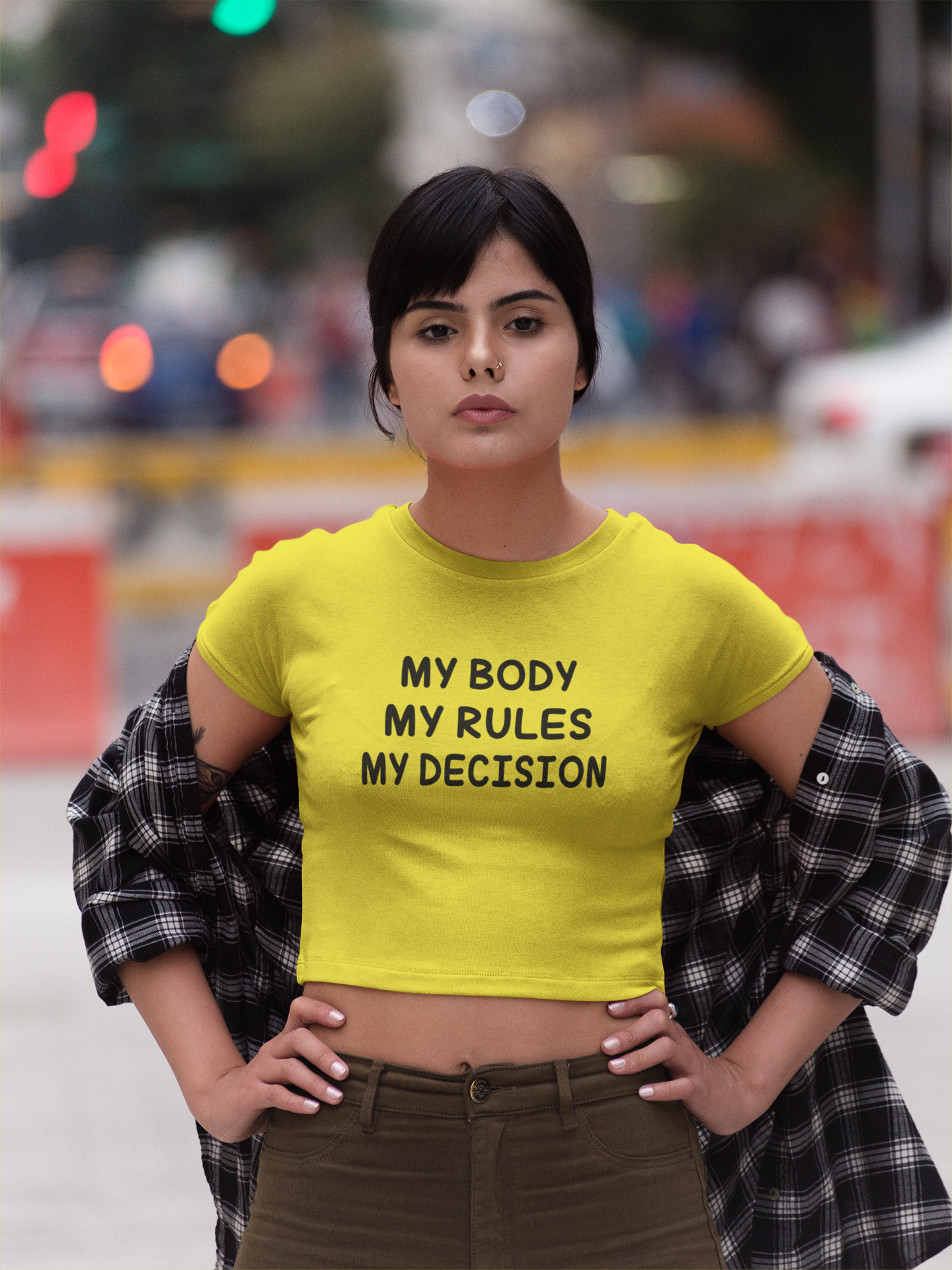 My Body My Rules Quotes Women Crop Top- FunkyTeesClub