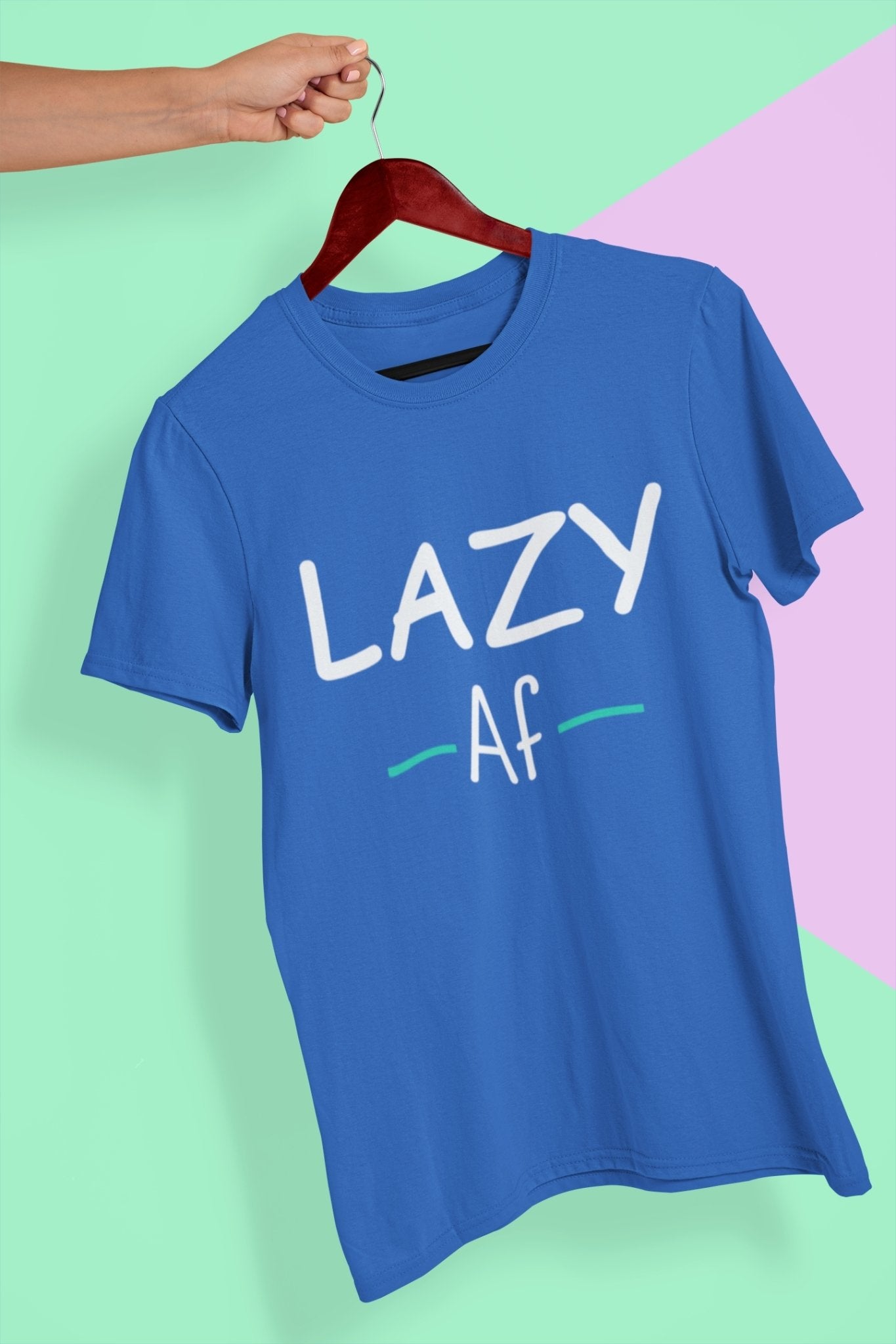 Lazy Af Typography Mens Half Sleeves T-shirt- FunkyTeesClub - Funky Tees Club