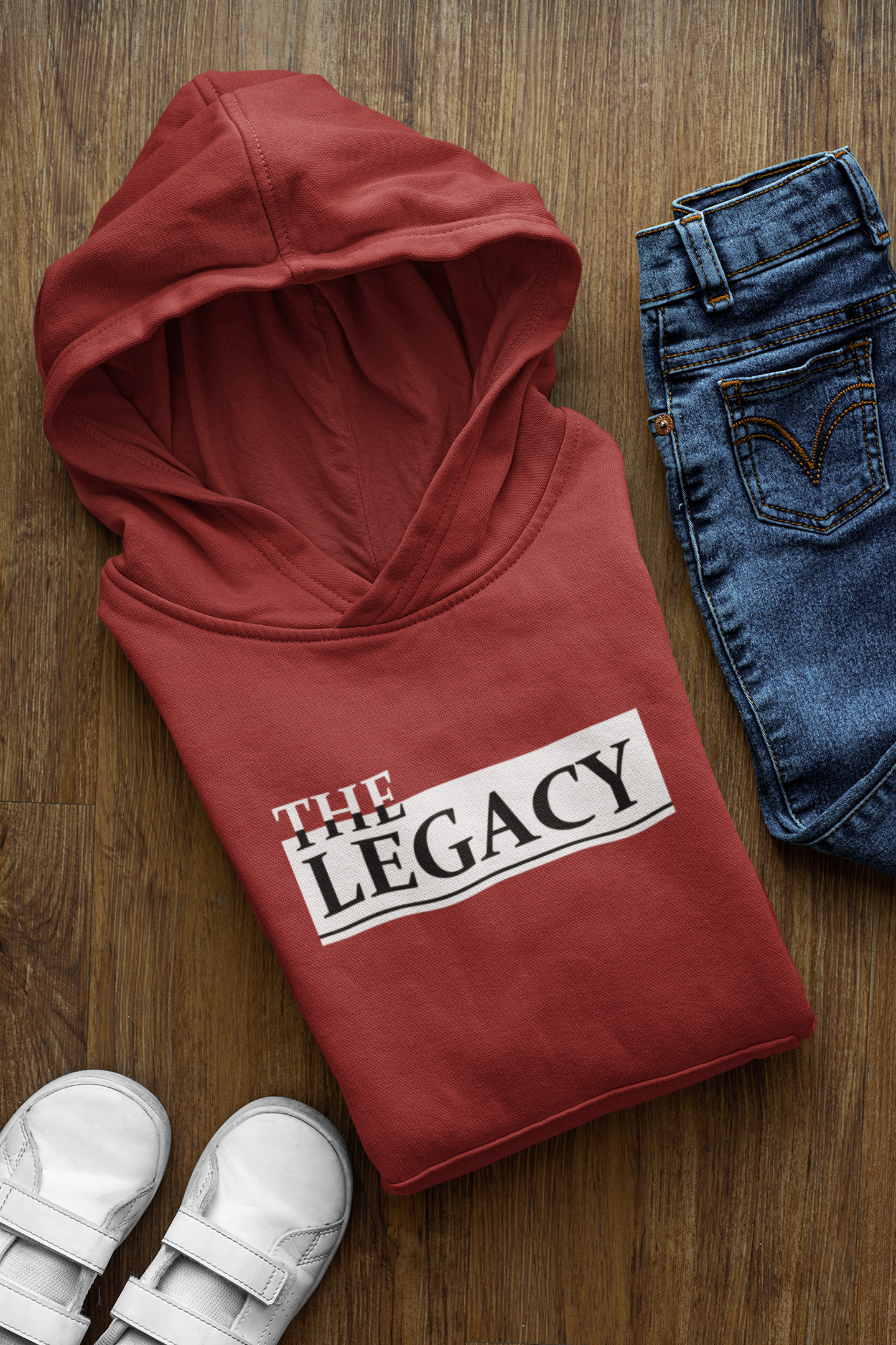 The Legend Father and Son Red Matching Hoodies- FunkyTeesClub