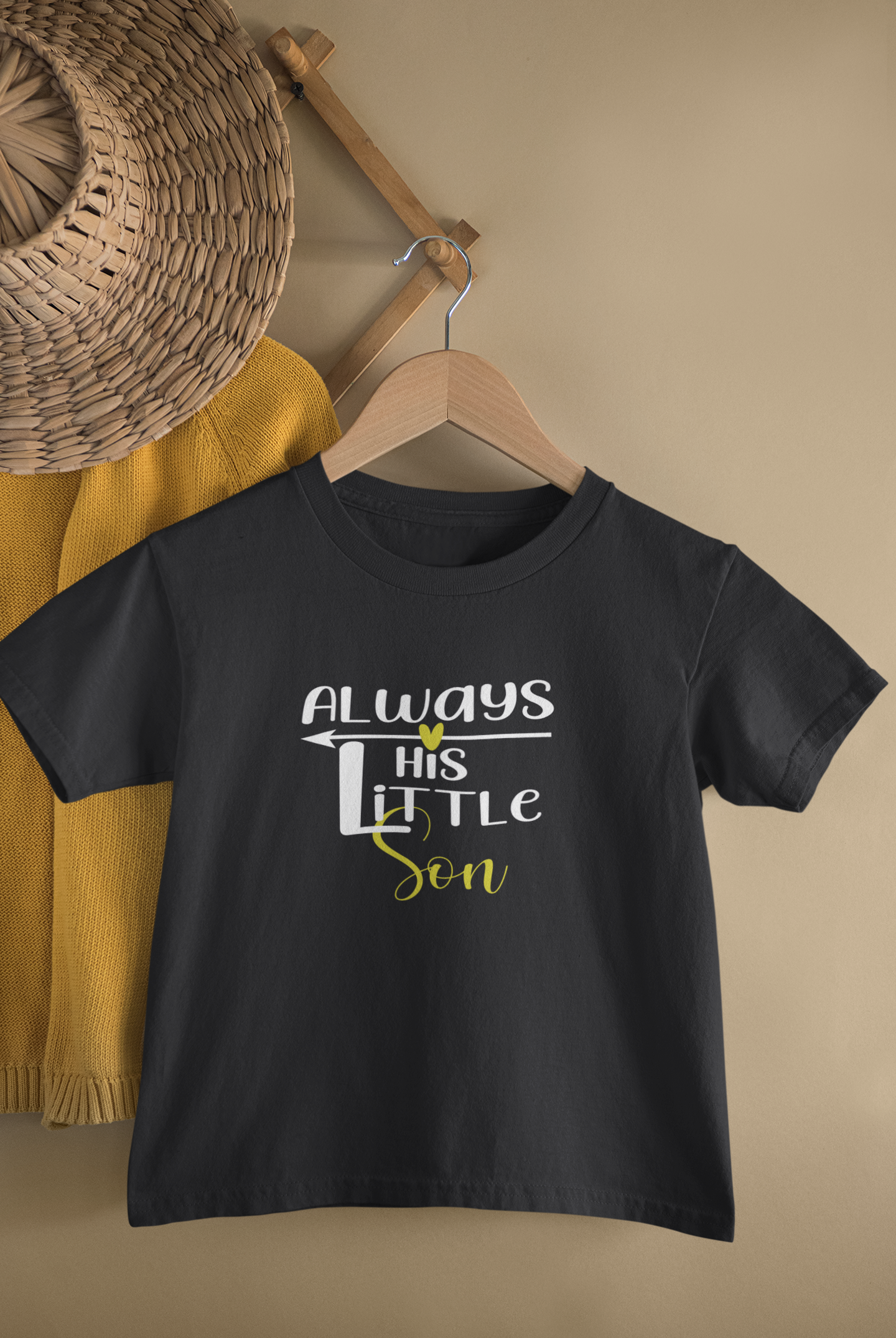 Always His Hero Father and Son Black Matching T-Shirt- FunkyTeesClub