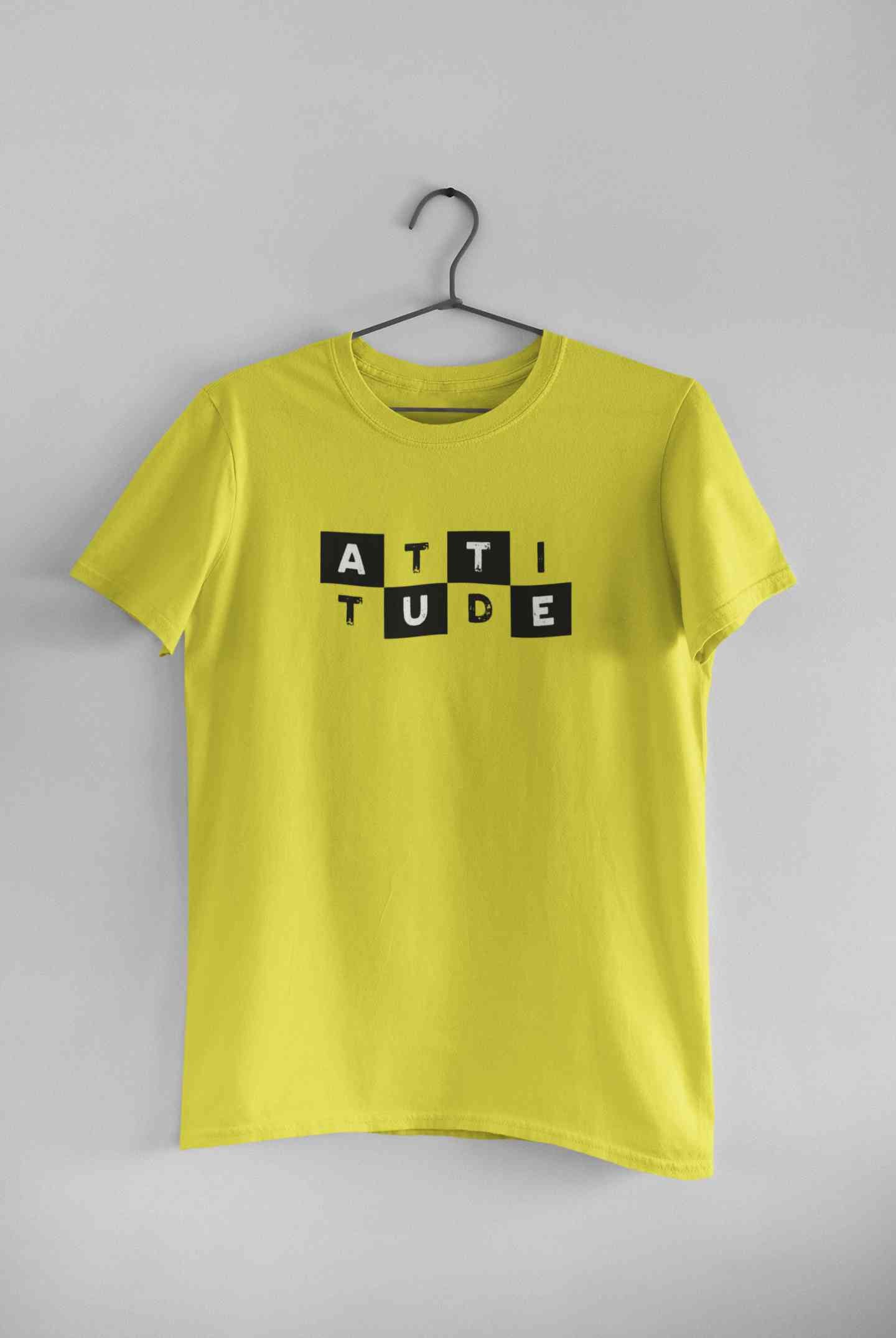 Attitude Typography Mens Half Sleeves T-shirt- FunkyTeesClub