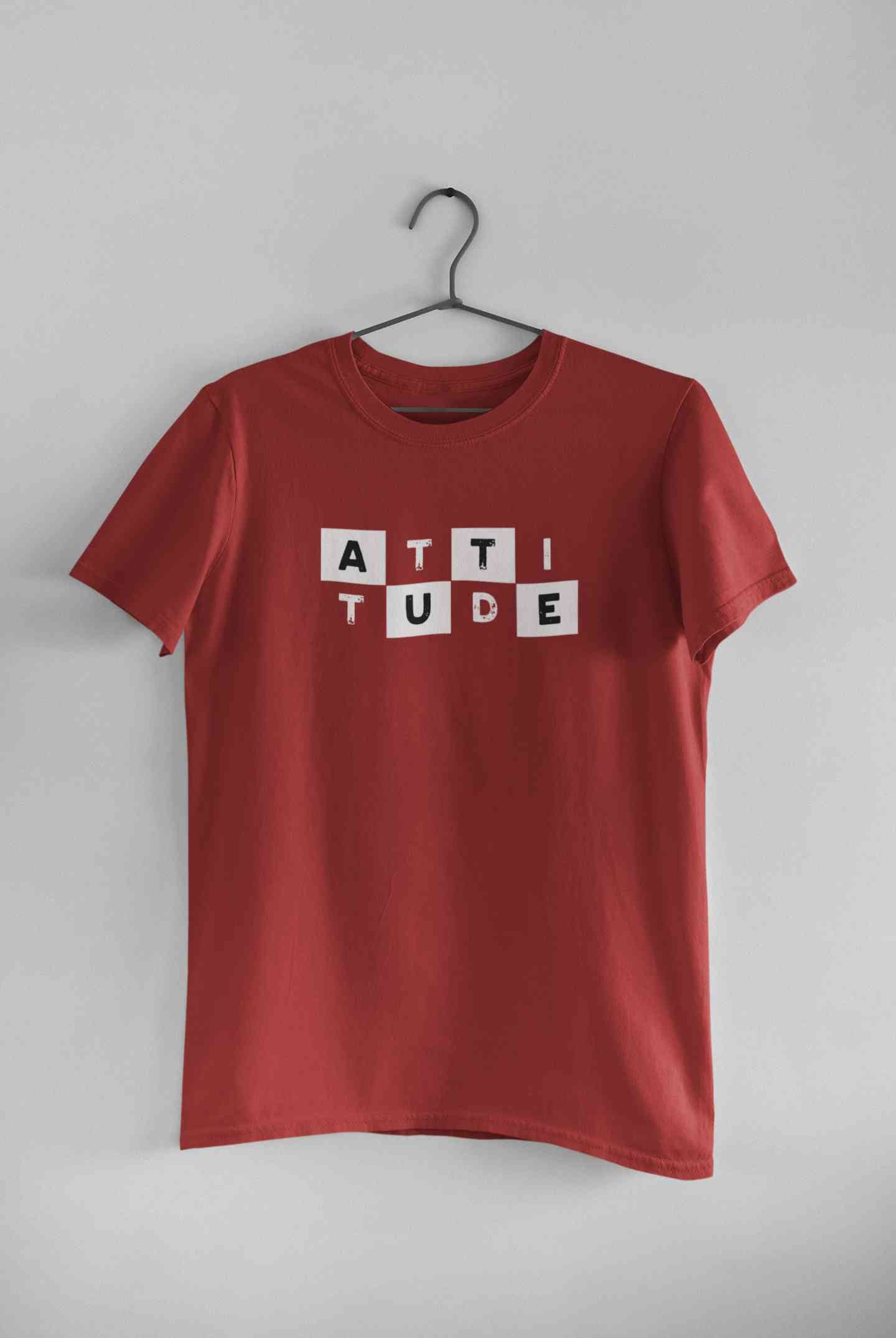 Attitude Typography Mens Half Sleeves T-shirt- FunkyTeesClub