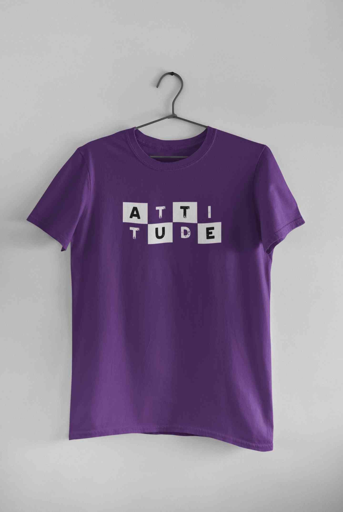 Attitude Typography Mens Half Sleeves T-shirt- FunkyTeesClub