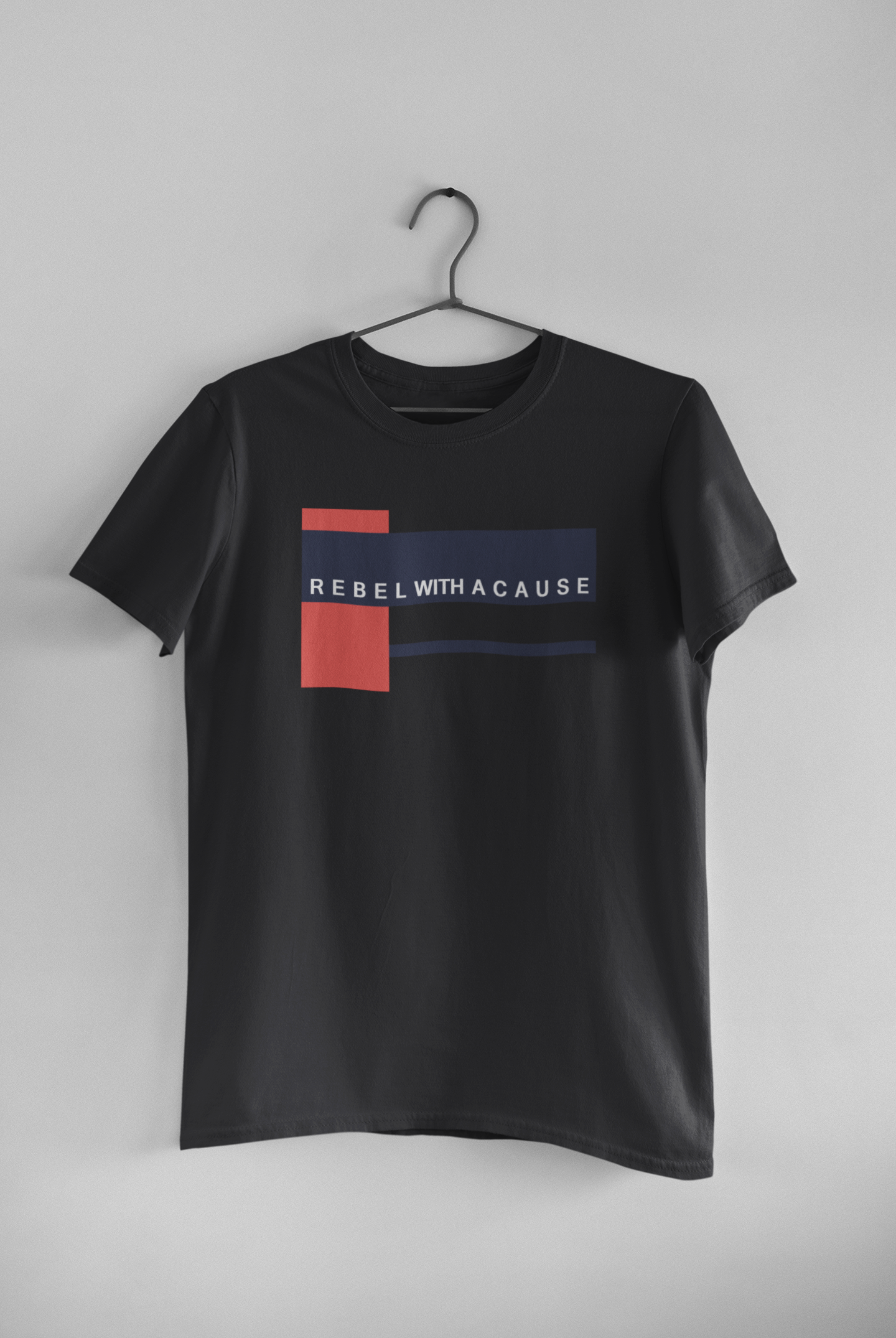 Rebel With A Cause Quotes Mens Half Sleeves T-shirt- FunkyTeesClub