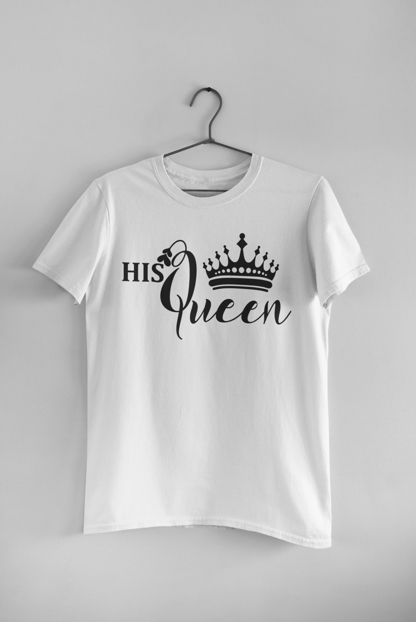 Her King His Queen Couple Half Sleeves T-Shirts -FunkyTeesClub