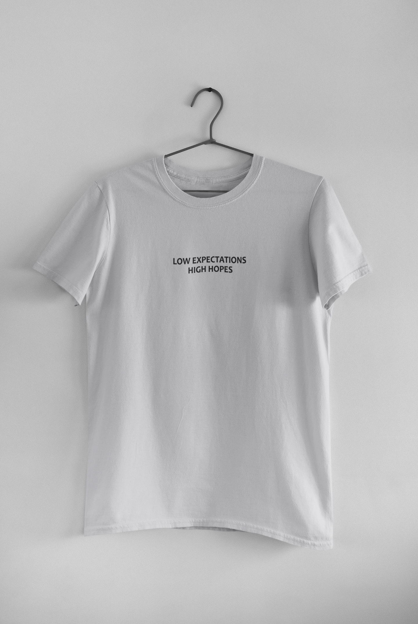 Low Expectations High Hopes Quotes Mens Half Sleeves T-shirt- FunkyTeesClub