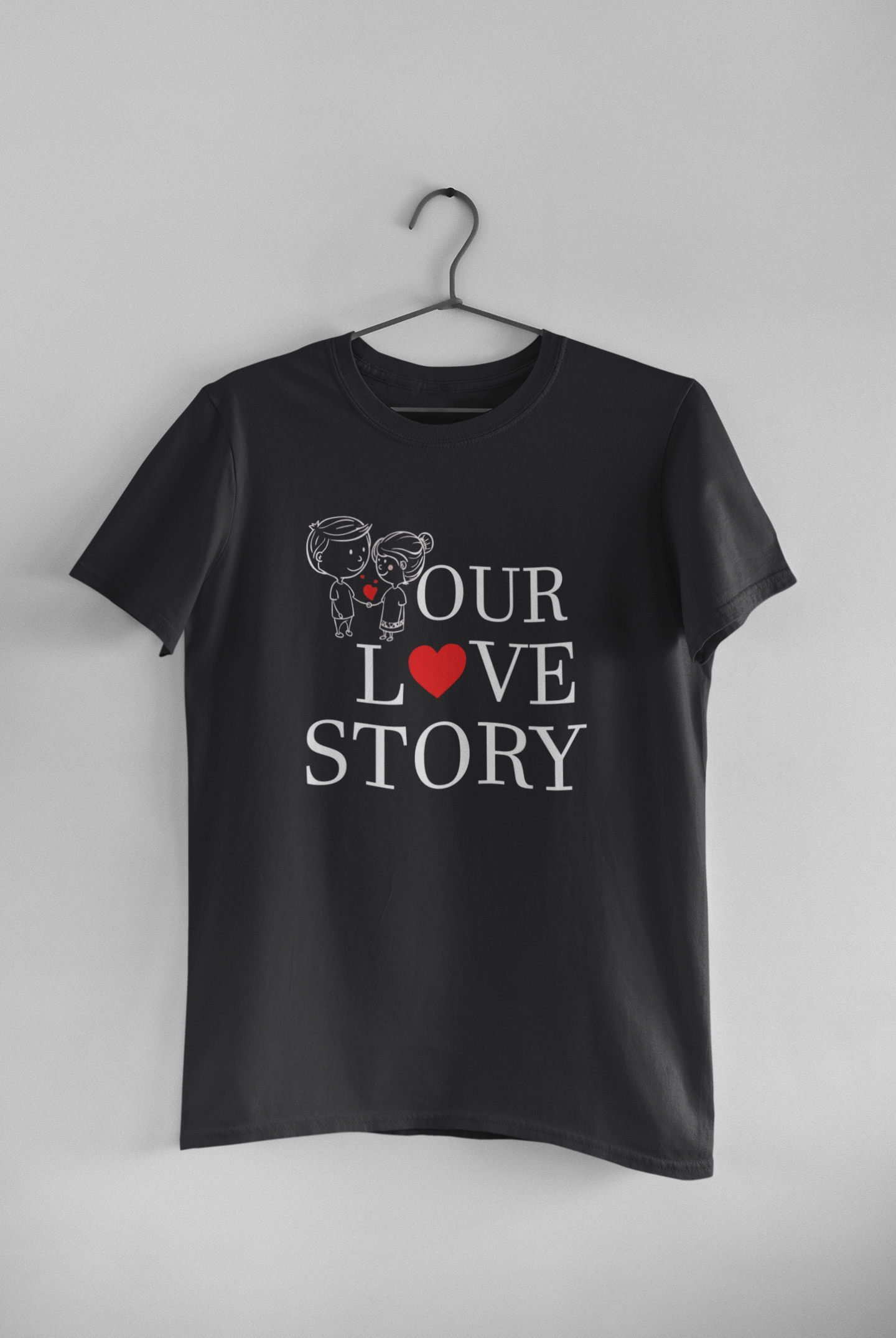 Our Love Story Will Never End Couple Half Sleeves T-Shirts -FunkyTeesClub