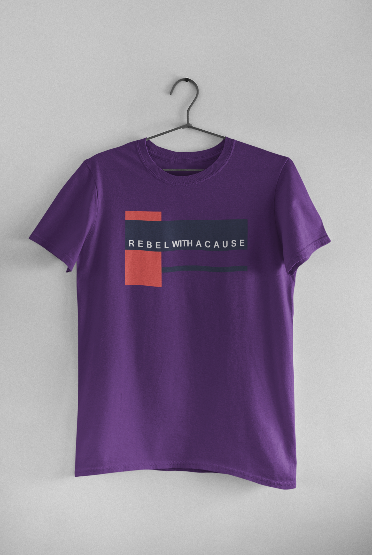 Rebel With A Cause Quotes Mens Half Sleeves T-shirt- FunkyTeesClub