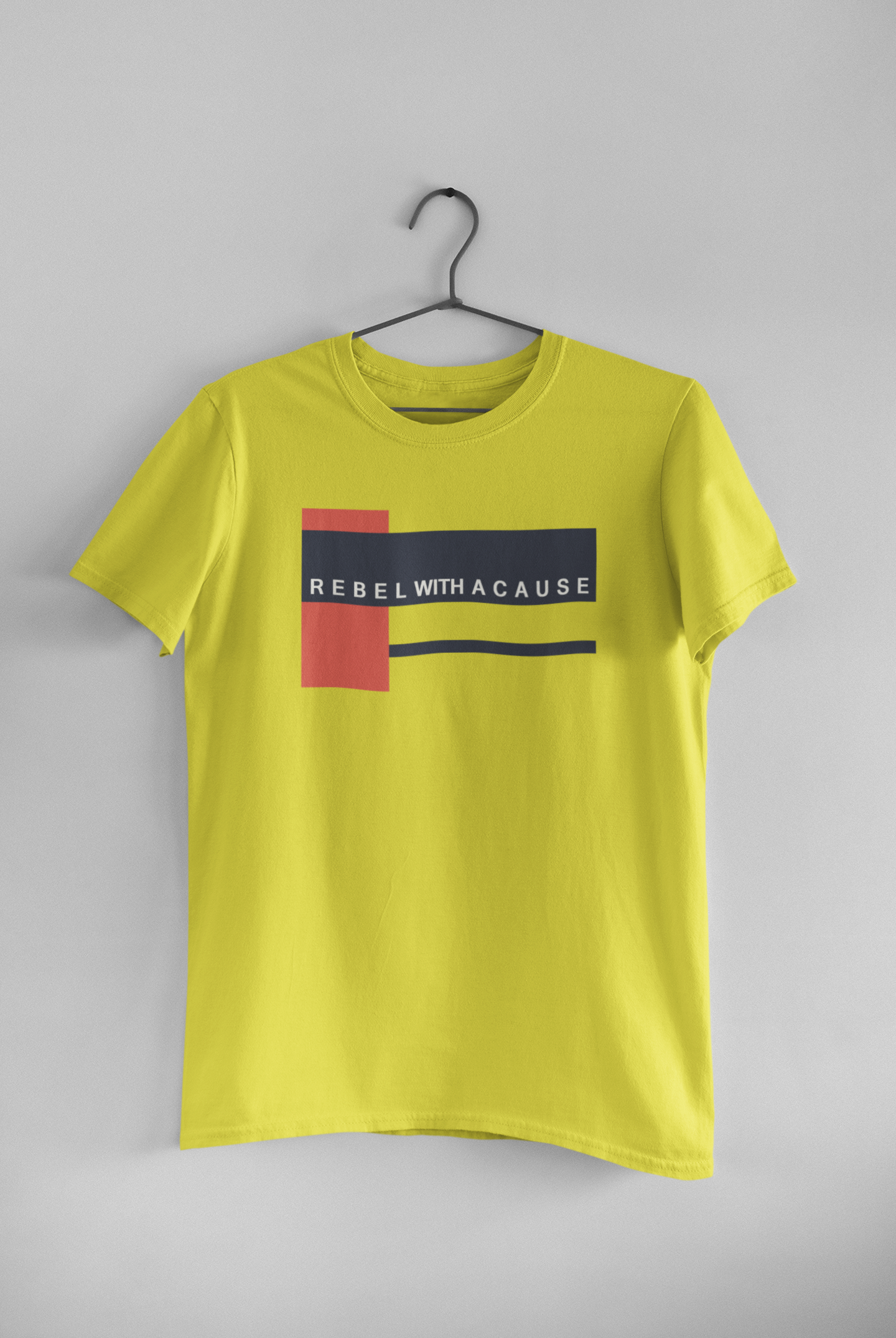 Rebel With A Cause Quotes Mens Half Sleeves T-shirt- FunkyTeesClub