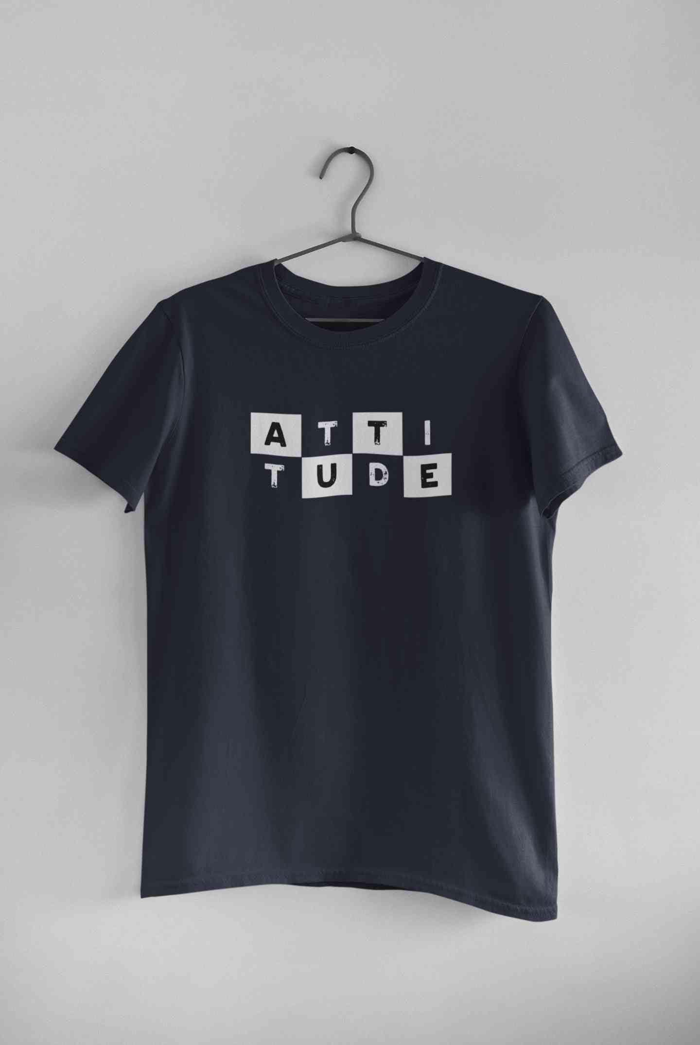 Attitude Typography Mens Half Sleeves T-shirt- FunkyTeesClub