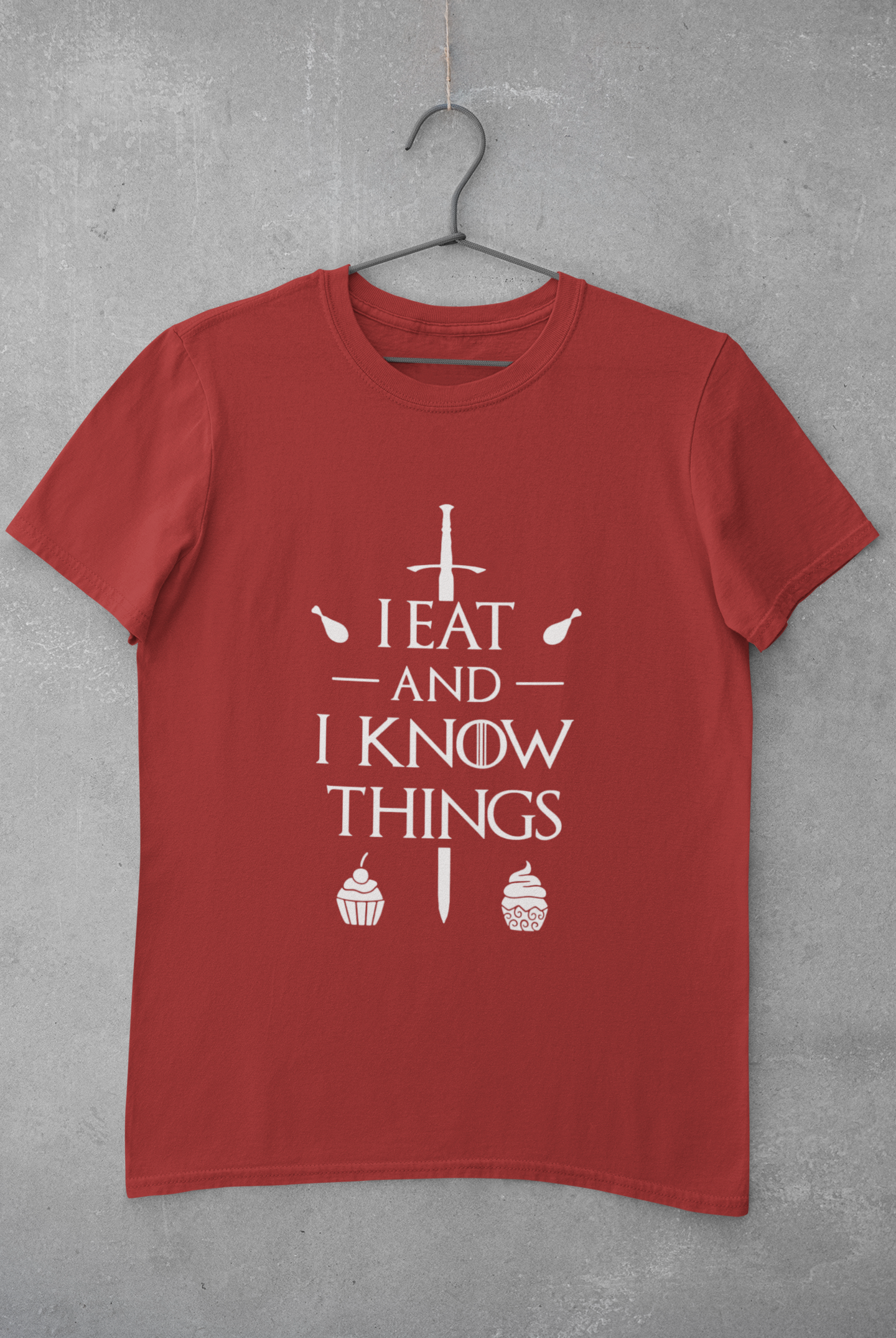 I Eat And I Know Things Funny Mens Half Sleeves T-shirt- FunkyTeesClub