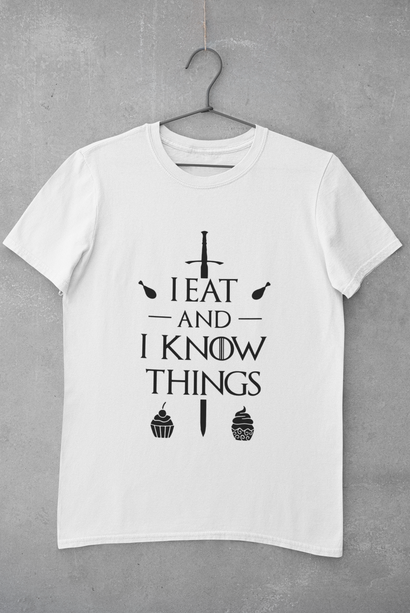 I Eat And I Know Things Funny Mens Half Sleeves T-shirt- FunkyTeesClub