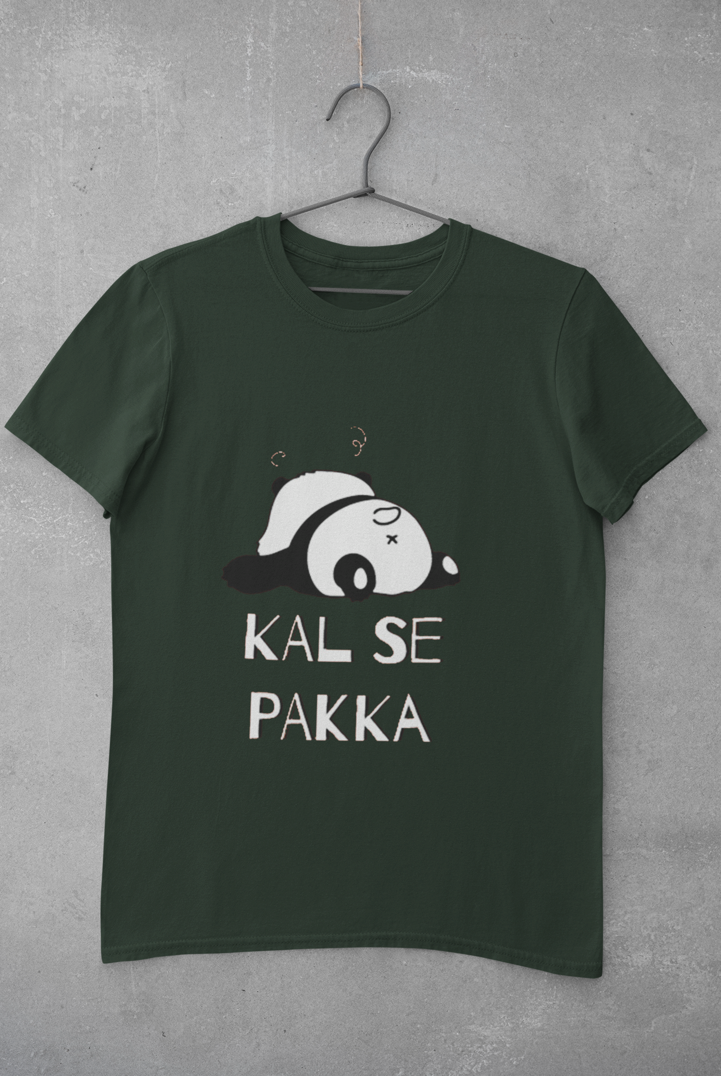 Kal Se Pakka Lazy Panda Mens Half Sleeves T-shirt- FunkyTeesClub
