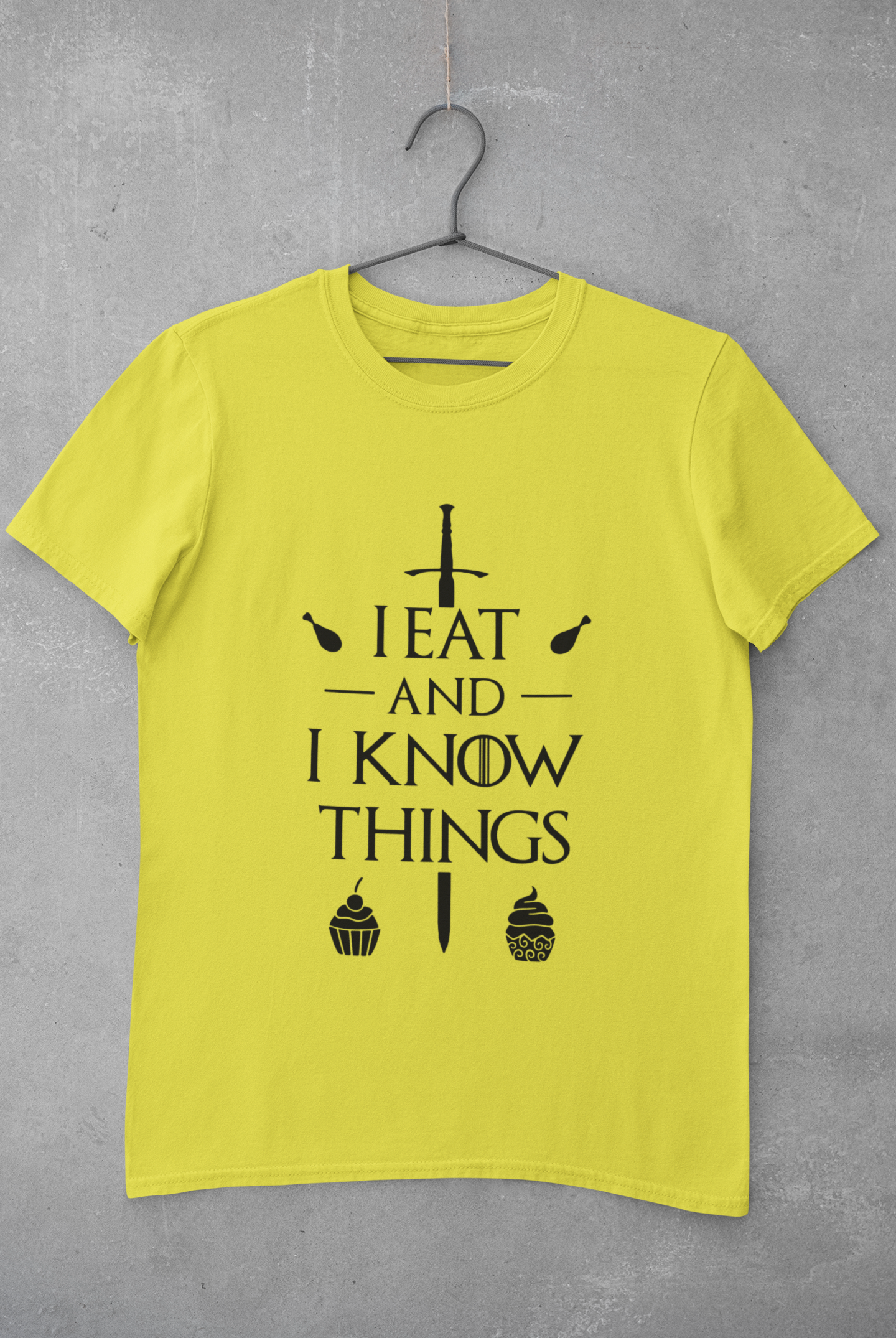 I Eat And I Know Things Funny Mens Half Sleeves T-shirt- FunkyTeesClub