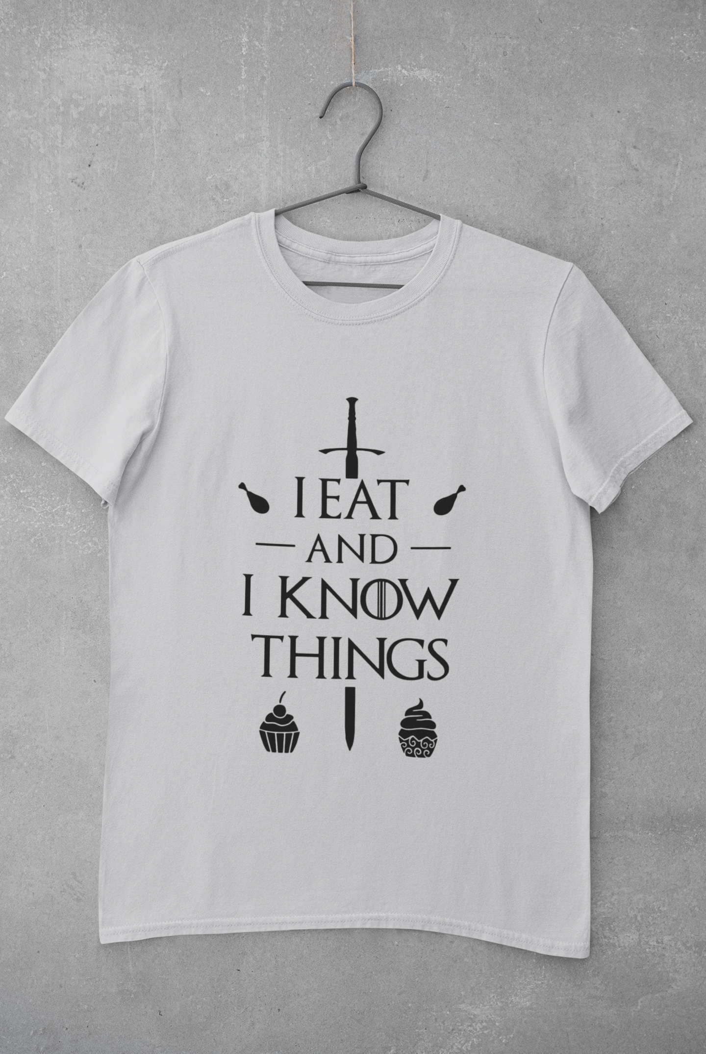 I Eat And I Know Things Funny Mens Half Sleeves T-shirt- FunkyTeesClub